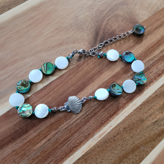 Mother of Pearl and Abalone Anklet