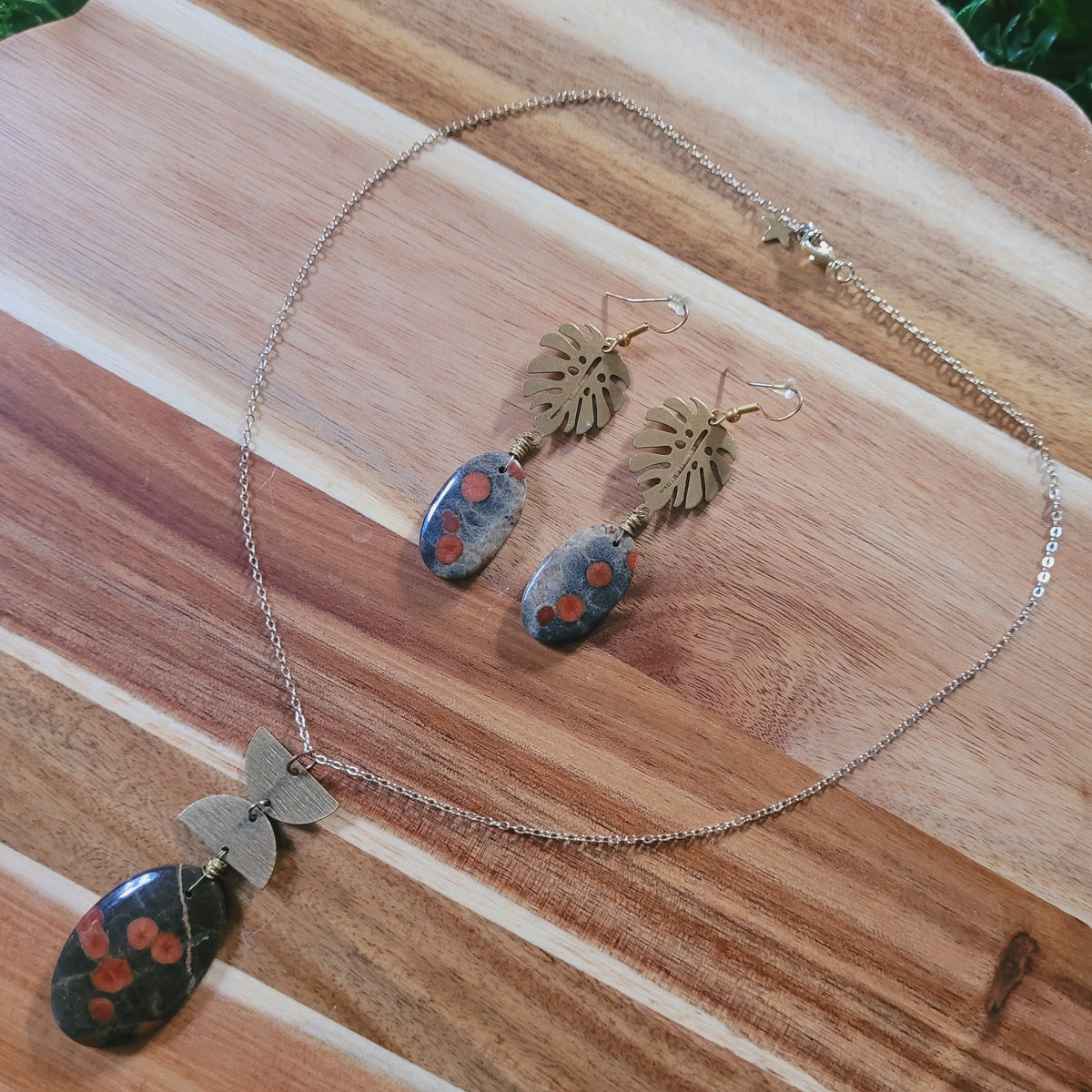 Peanut Obsidian Jewelry Set