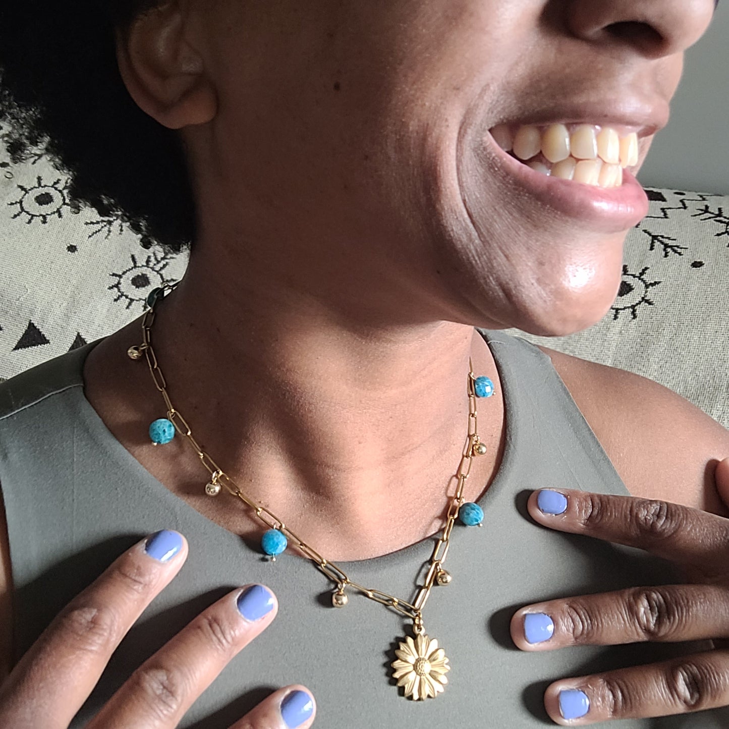 Blue Apatite Necklace