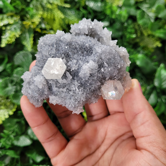Quartz Fluorite Calcite Black Chalcedony Cluster