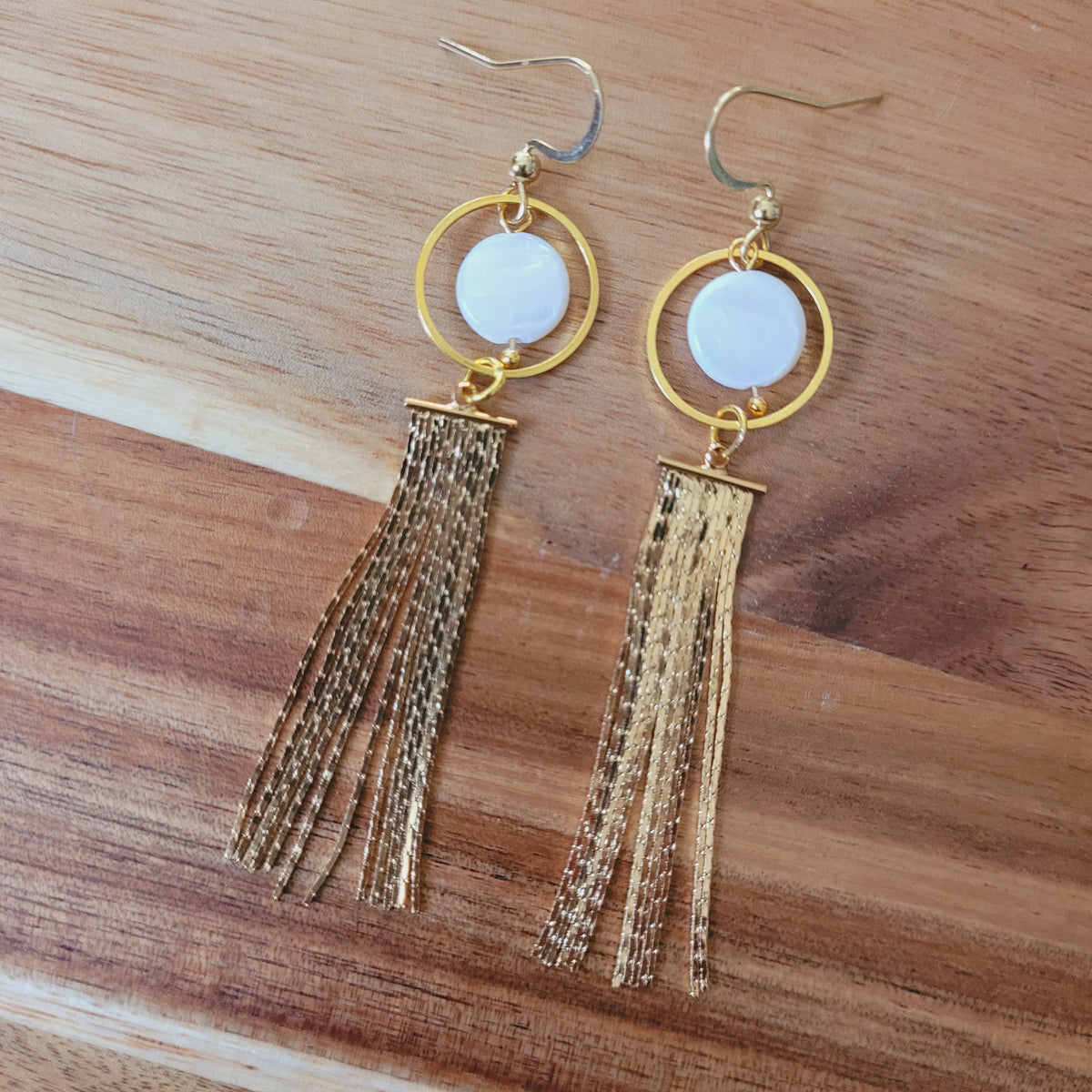 White Mother of Pearl Earrings