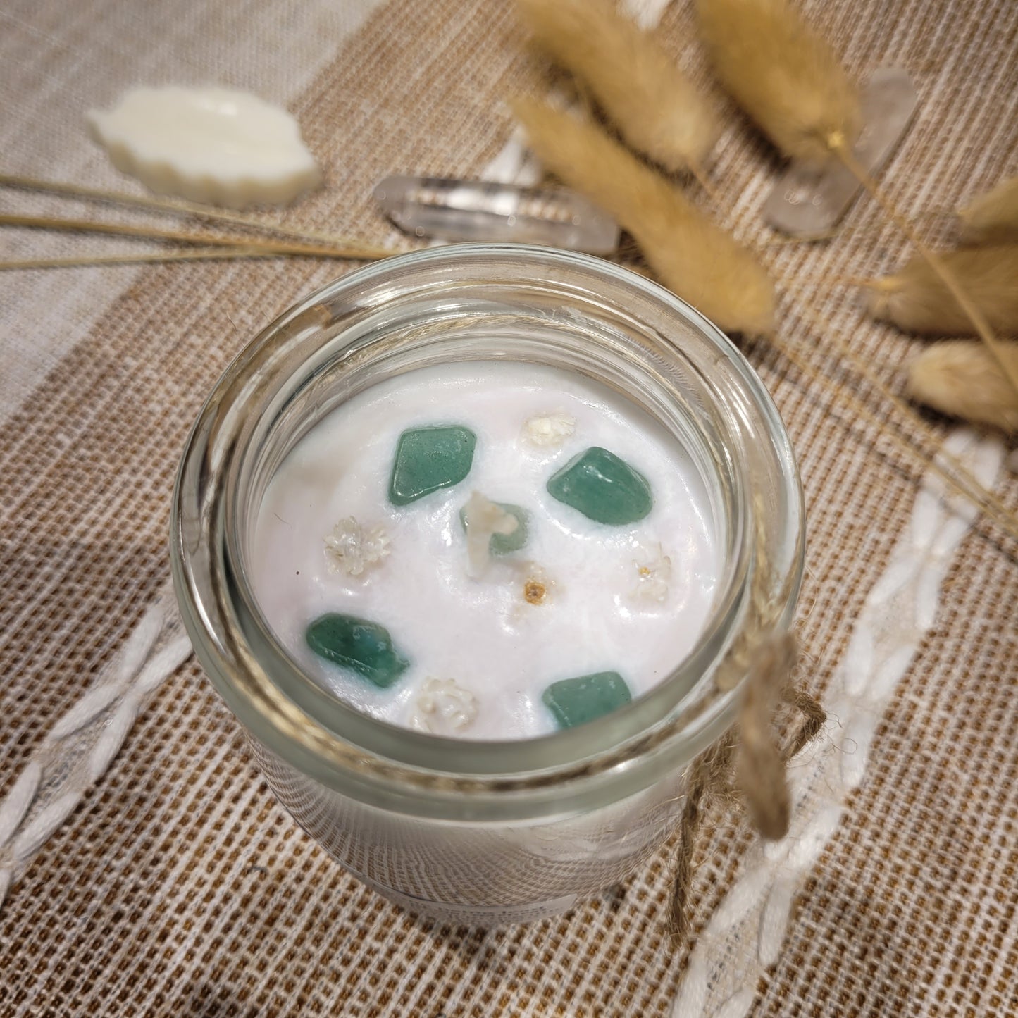 Cactus Flower and Jade Candle