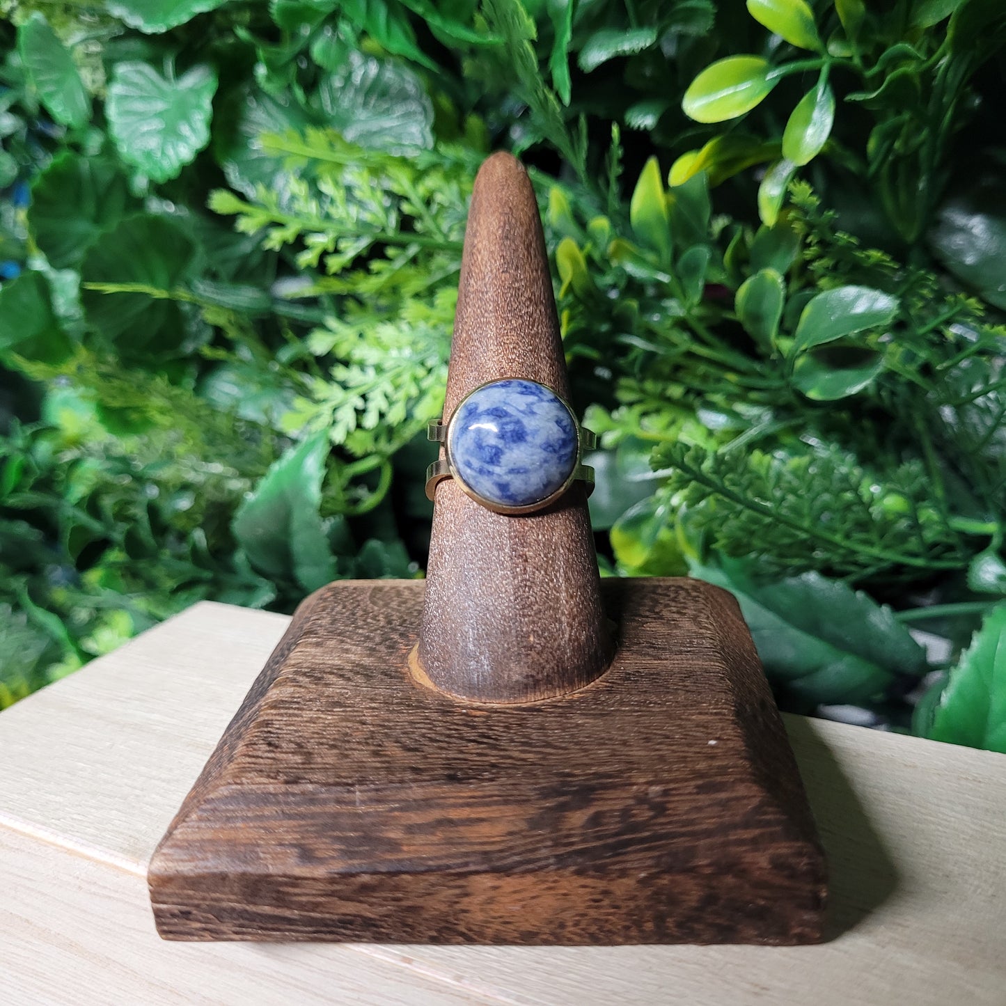 Blue Dot Jasper Ring
