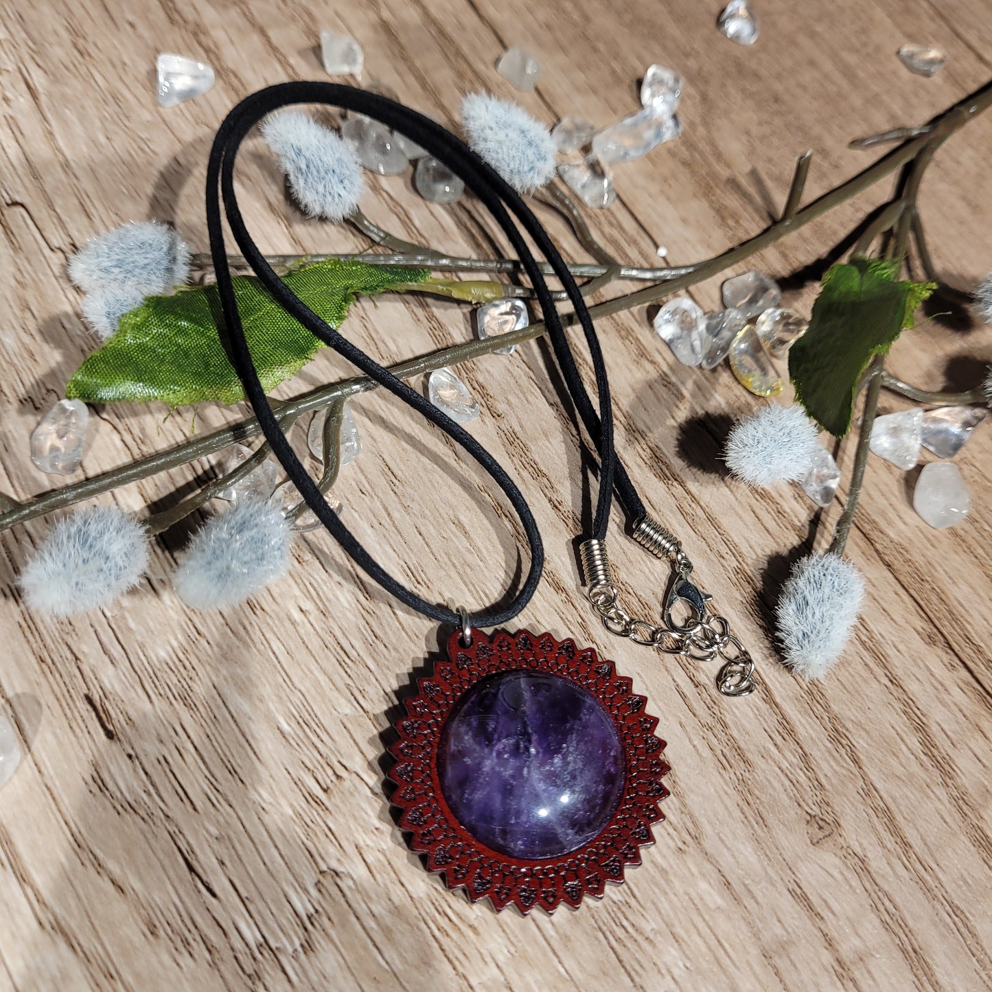 Amethyst Wood Necklace