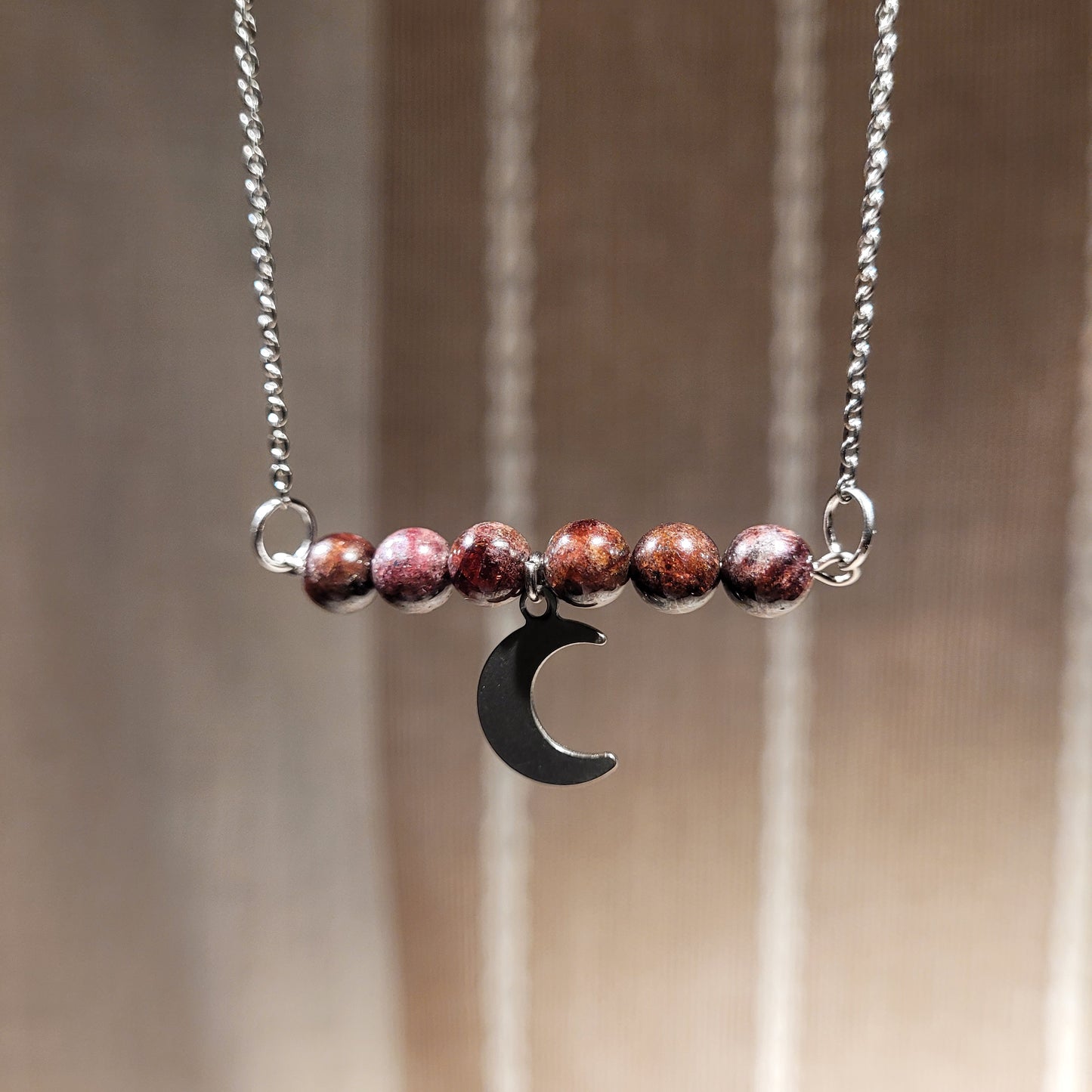 Garnet Moon Necklace