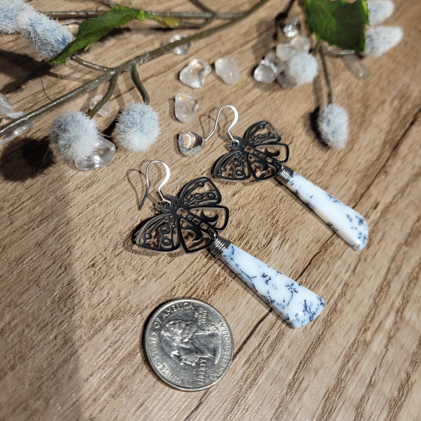 Dendrite Opal Earrings