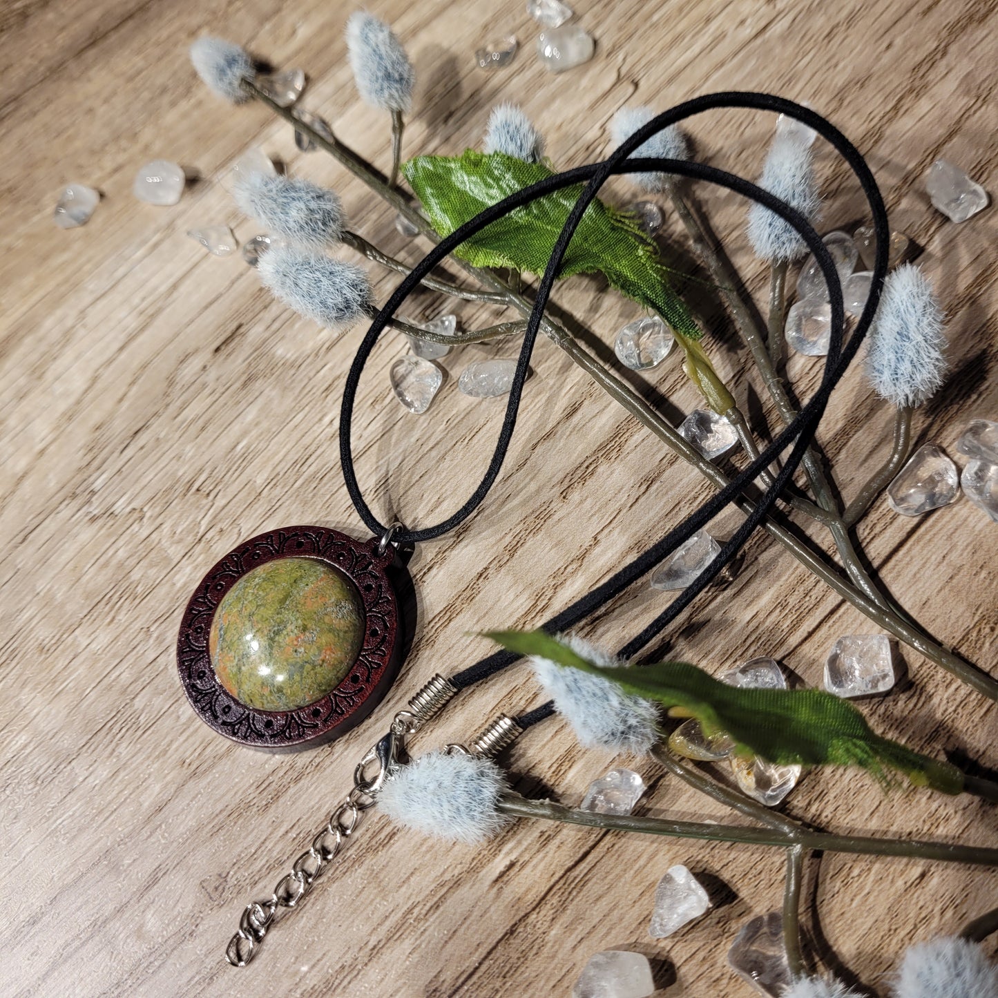 Unakite Wood Necklace