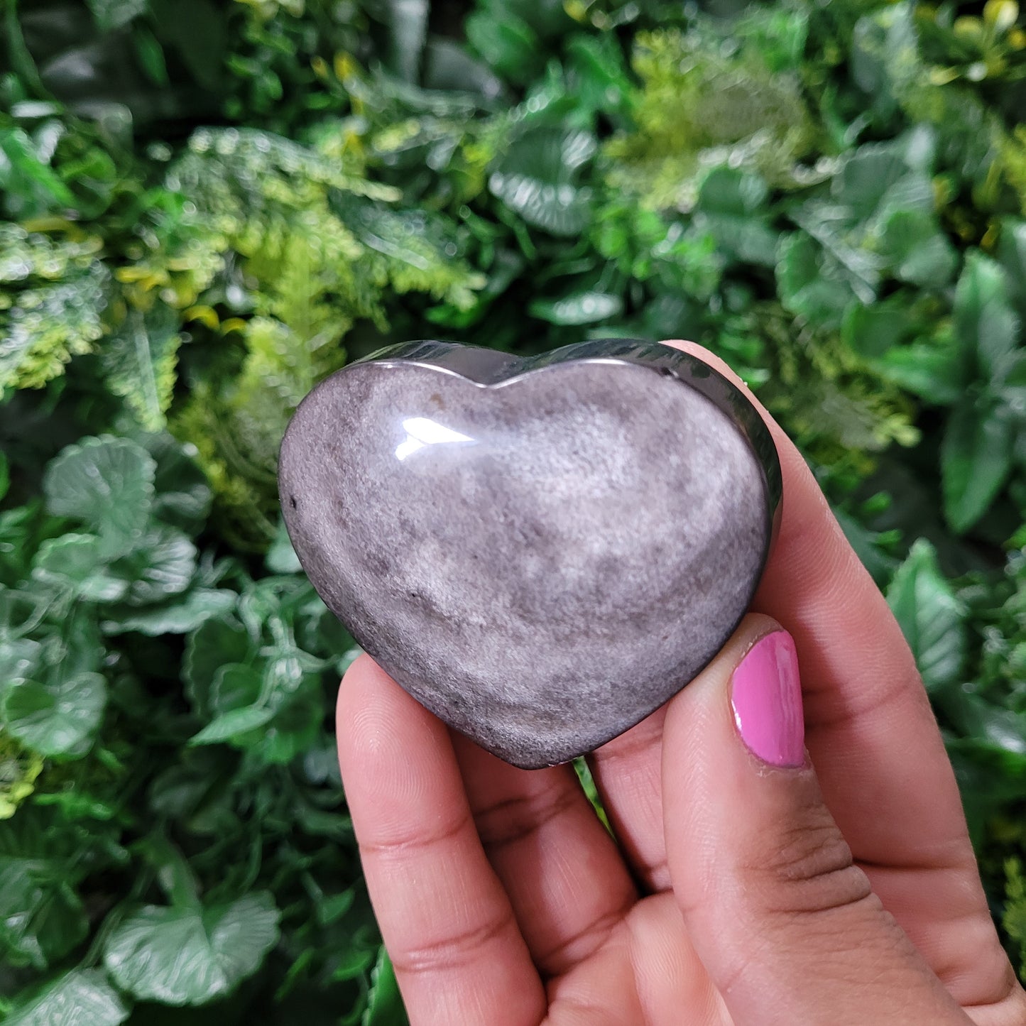 Silver Sheen Obsidian Heart