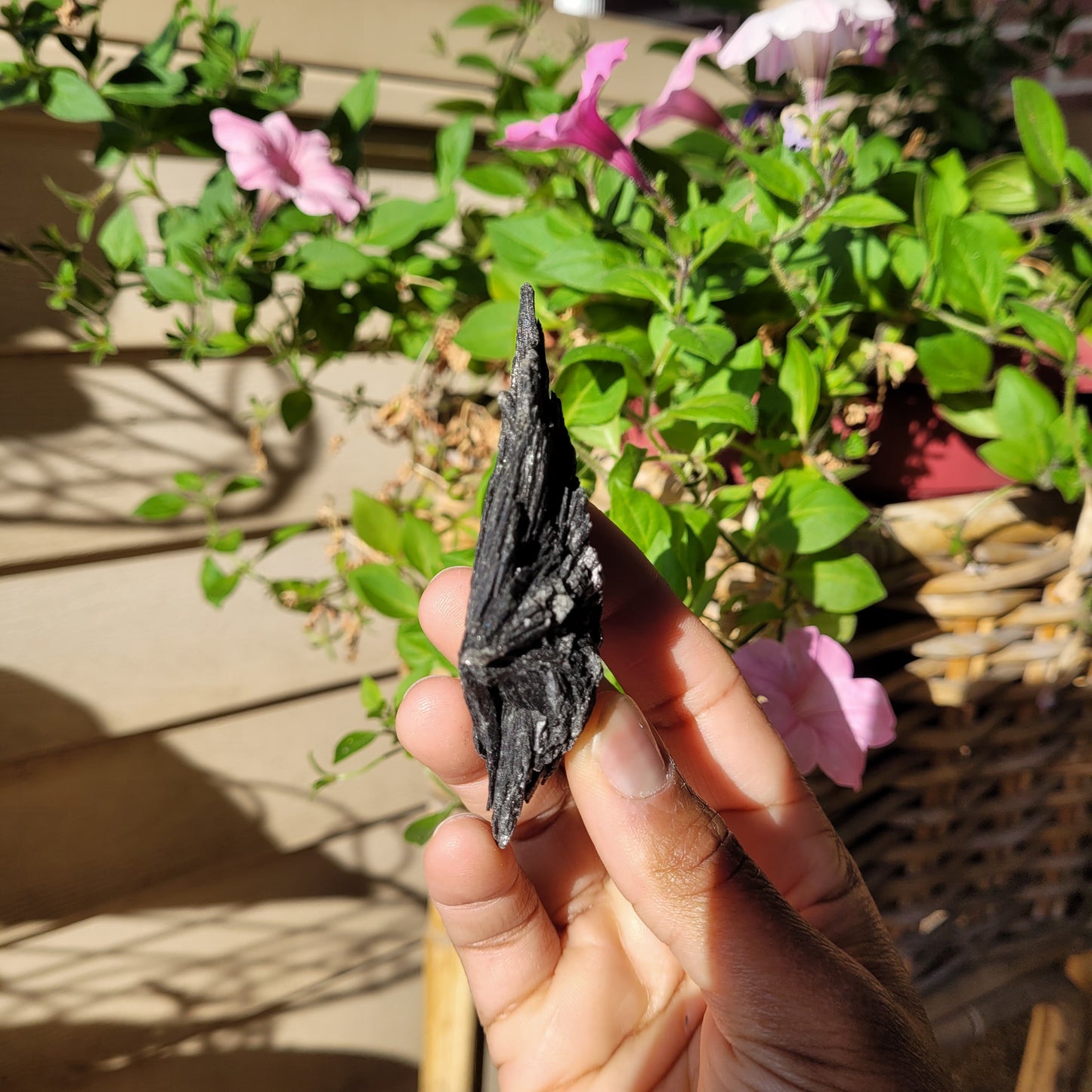 Black Kyanite Crystal Fan