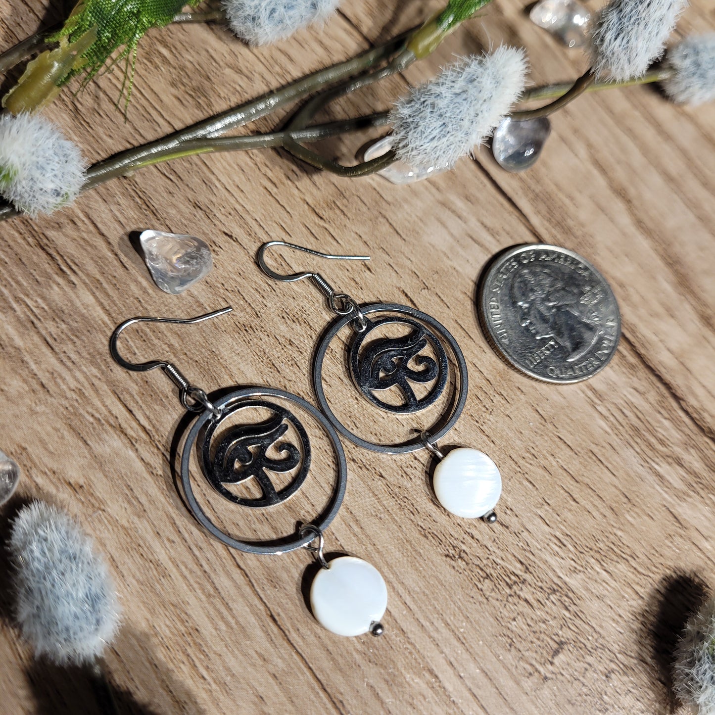 White Mother of Pearl Earrings