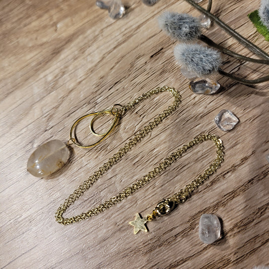 Gold Rutile Quartz Necklace