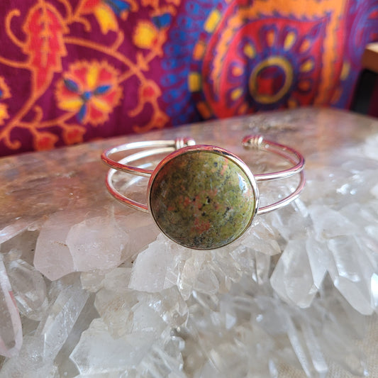 Unakite Cuff Bracelet