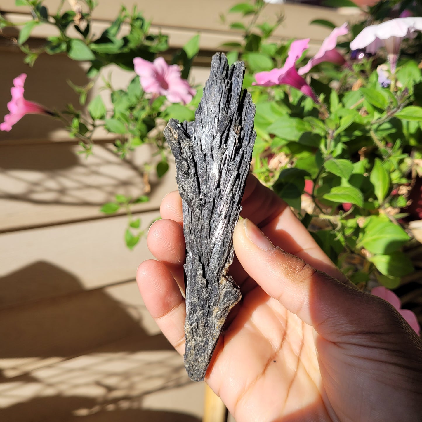 Black Kyanite Crystal Fan