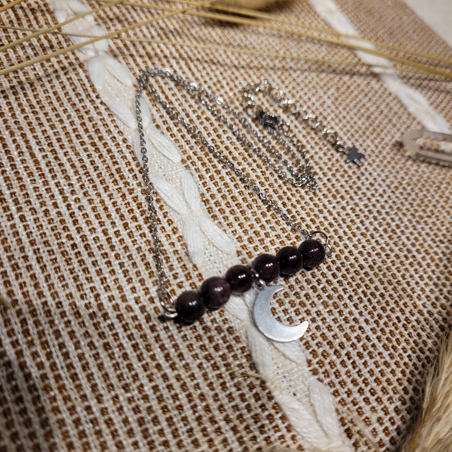 Garnet Moon Necklace