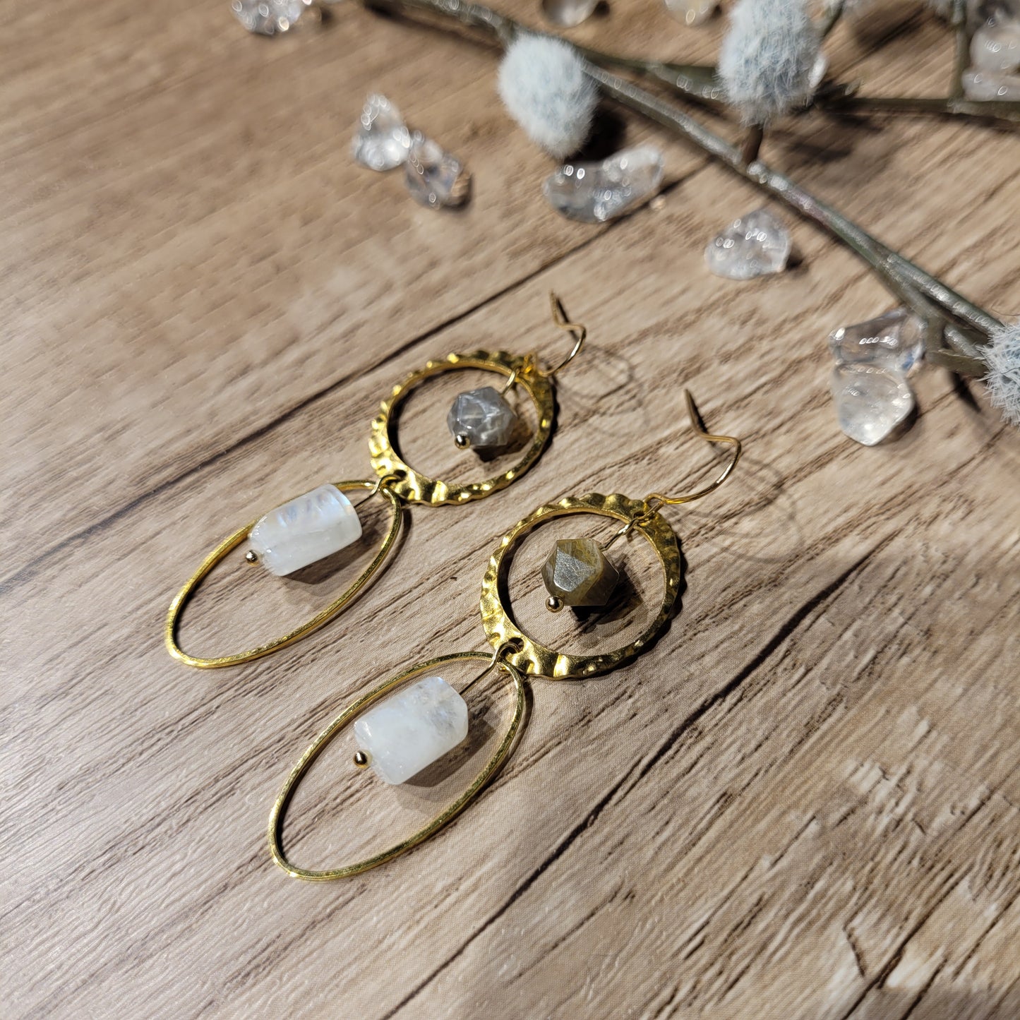 Multi Moonstone Earrings