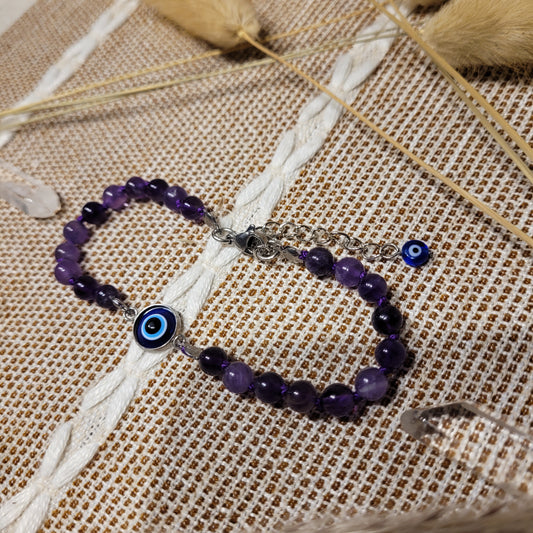 Amethyst Evil Eye Anklet