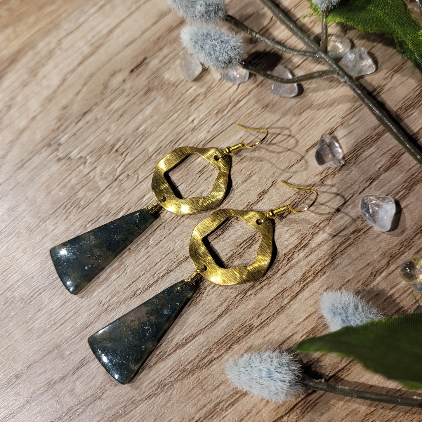 Moss Agate Earrings