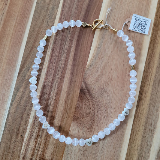 Satin Spar Selenite Love Necklace