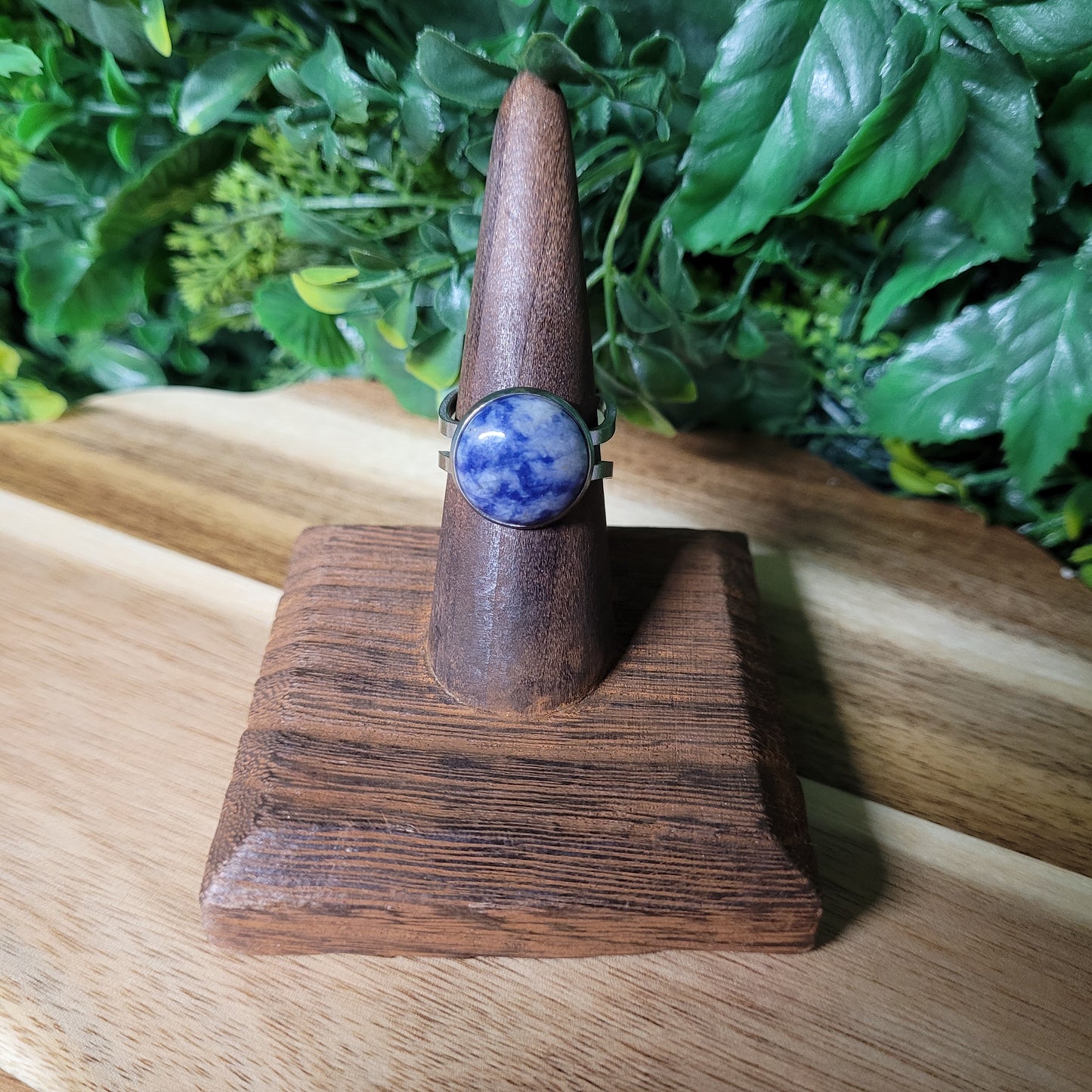 Blue Dot Jasper Ring