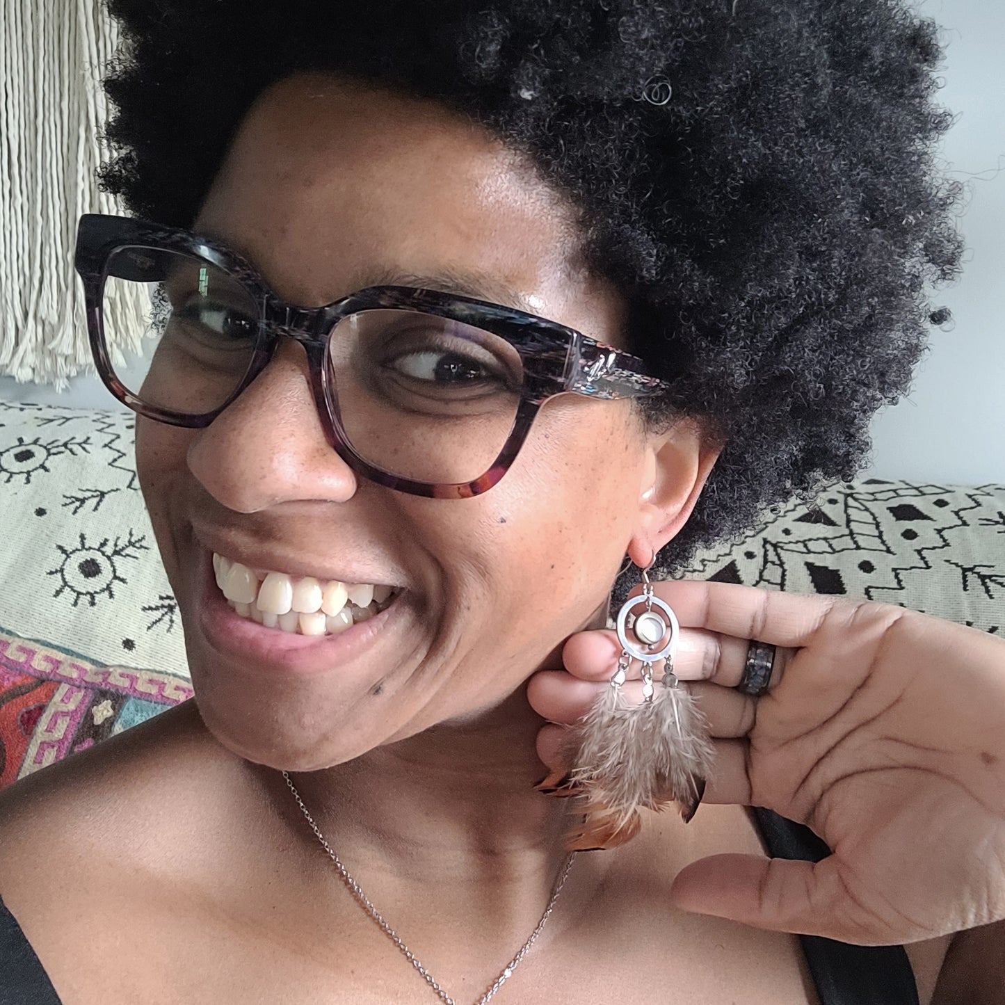Abalone Feather Earrings