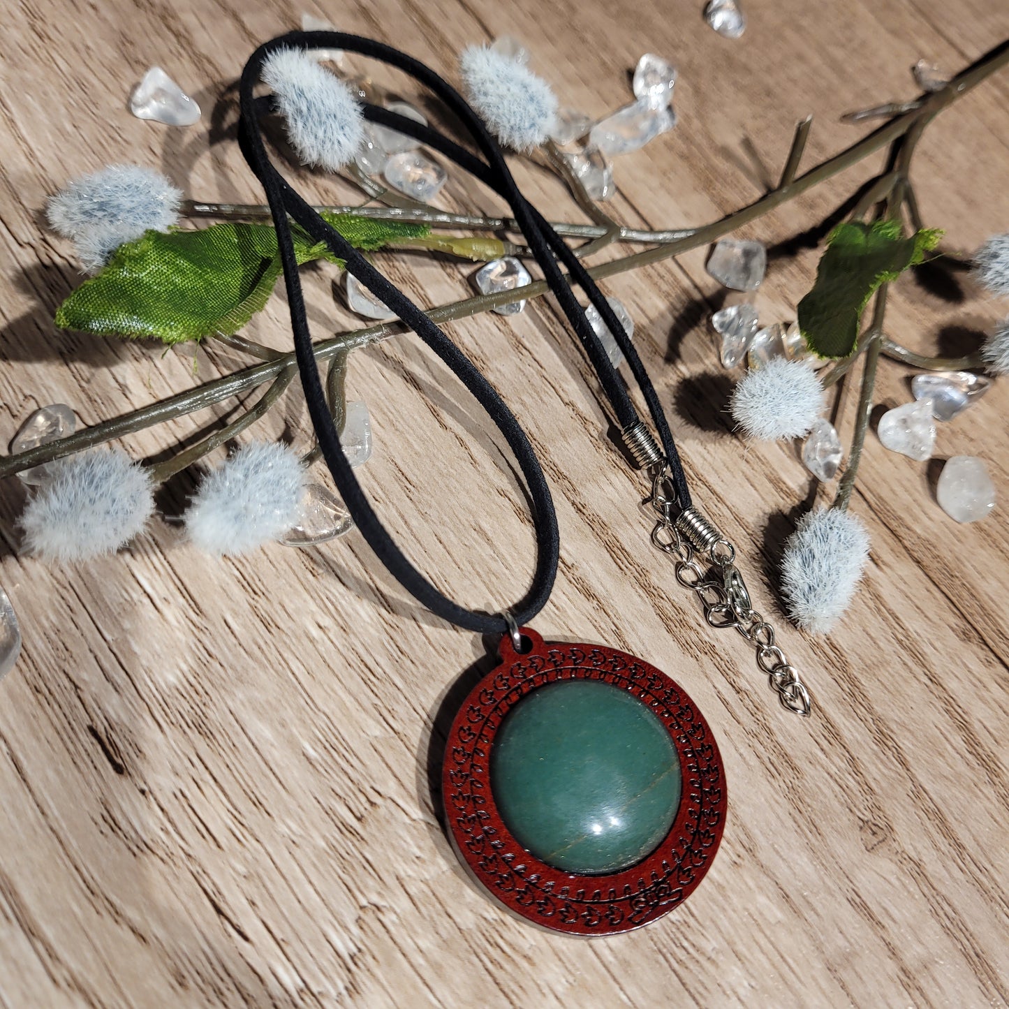 Green Aventurine Wood Necklace