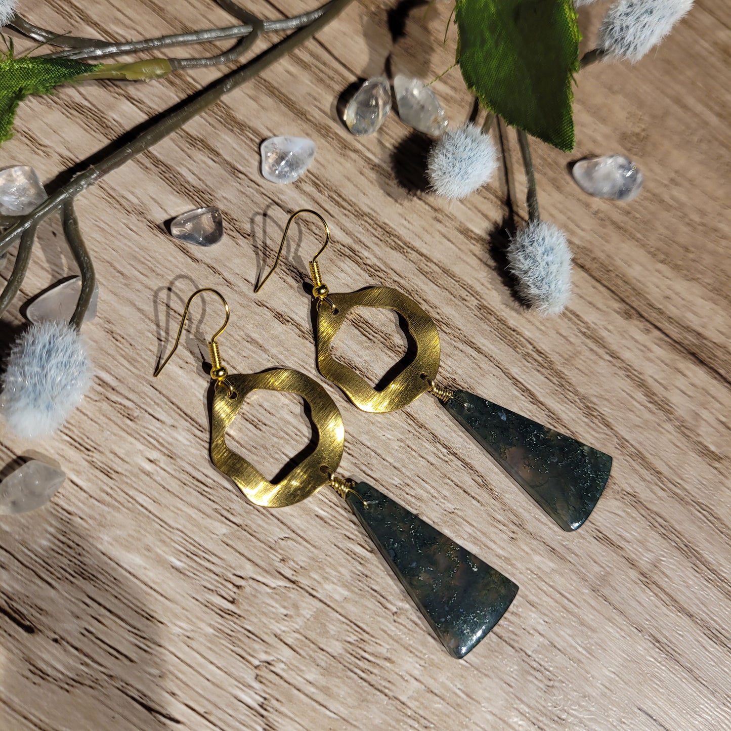 Moss Agate Earrings