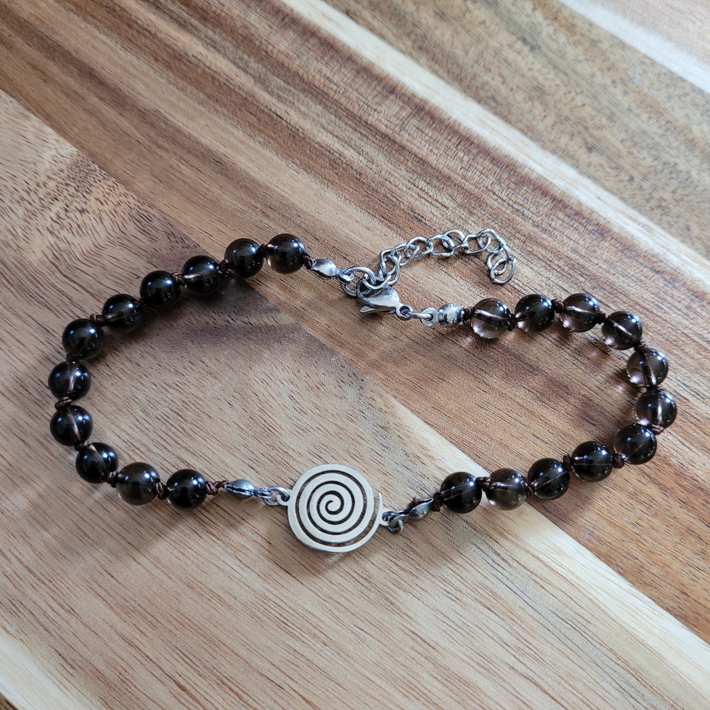 Smoky Quartz Swirl Anklet