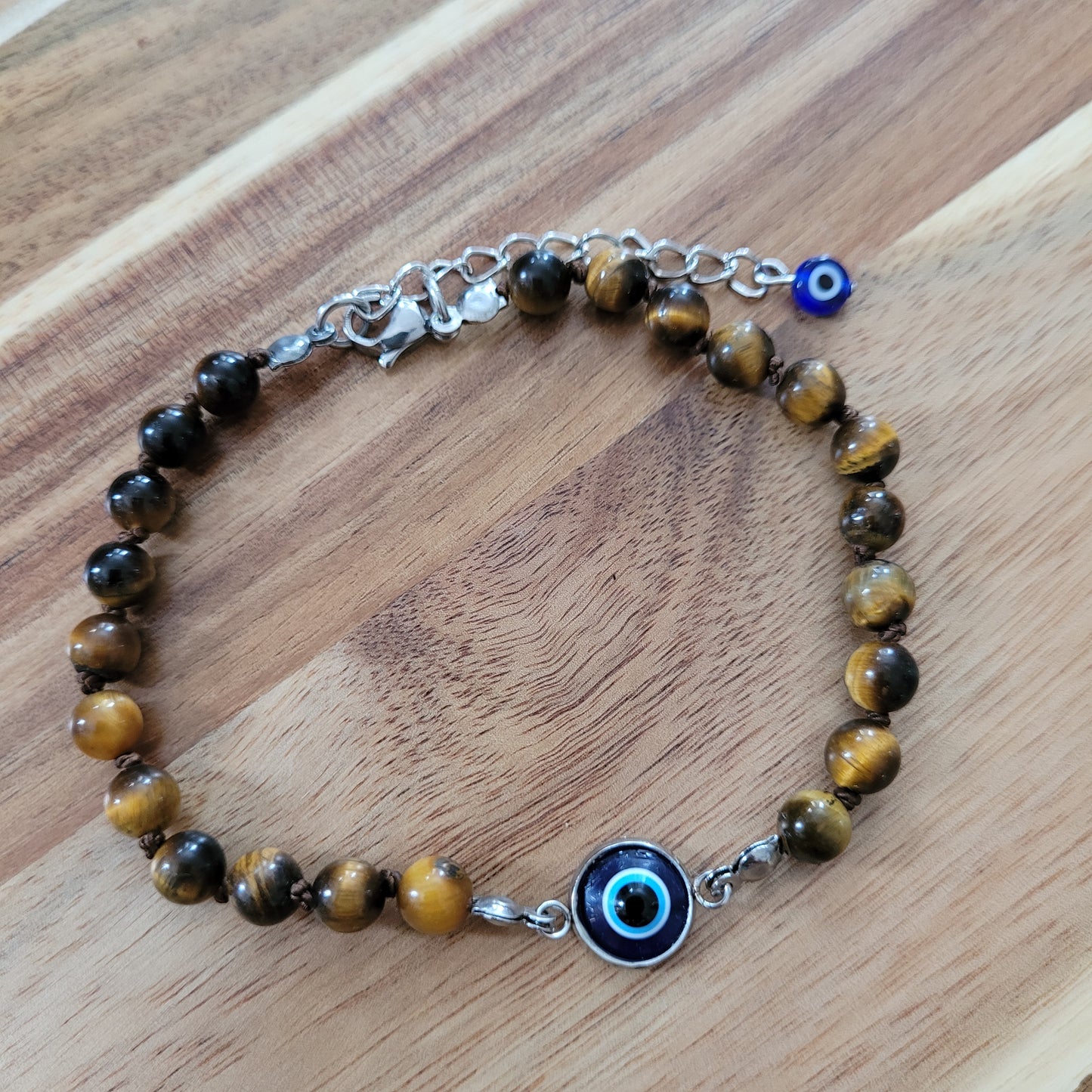 Tigers Eye Evil Eye Anklet