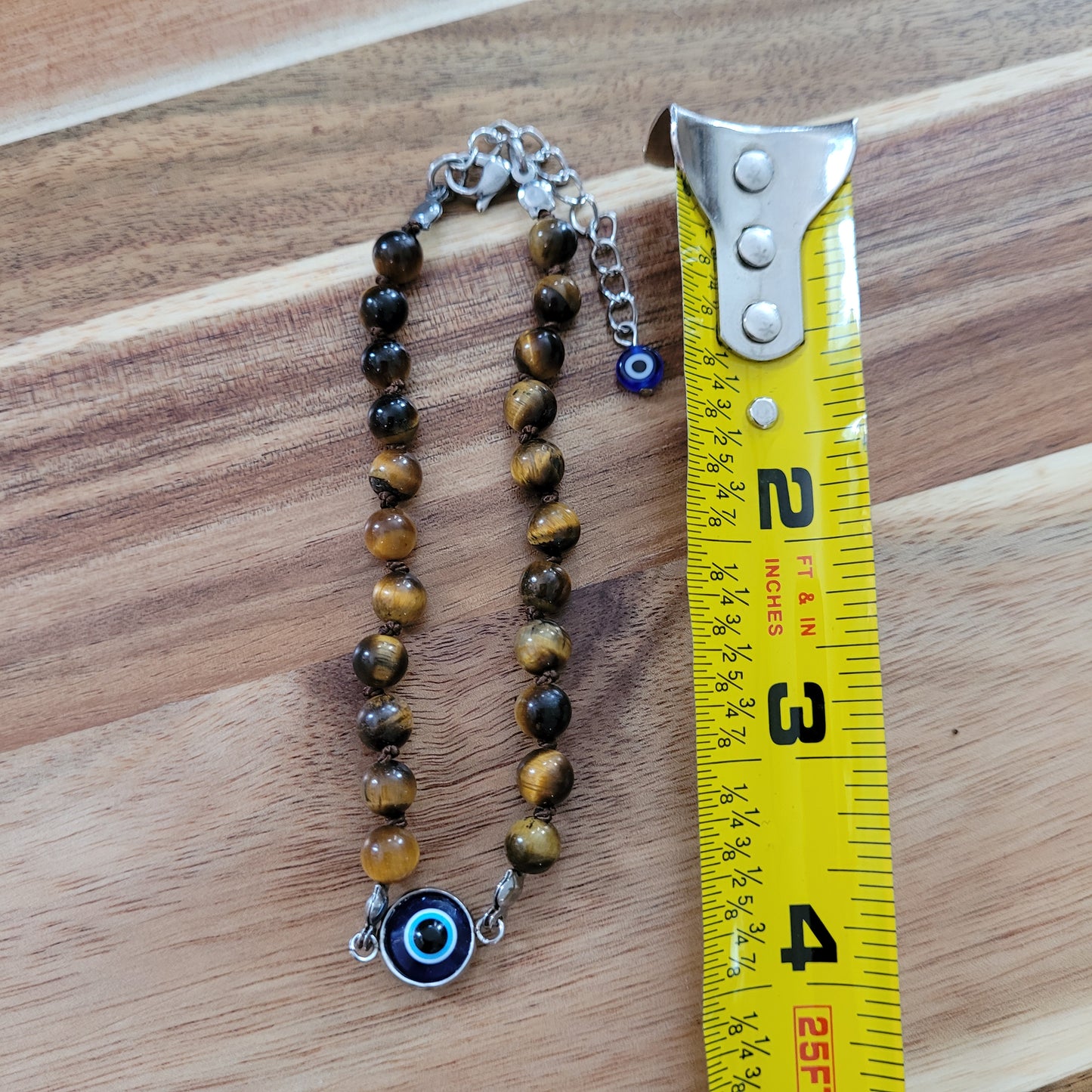 Tigers Eye Evil Eye Anklet