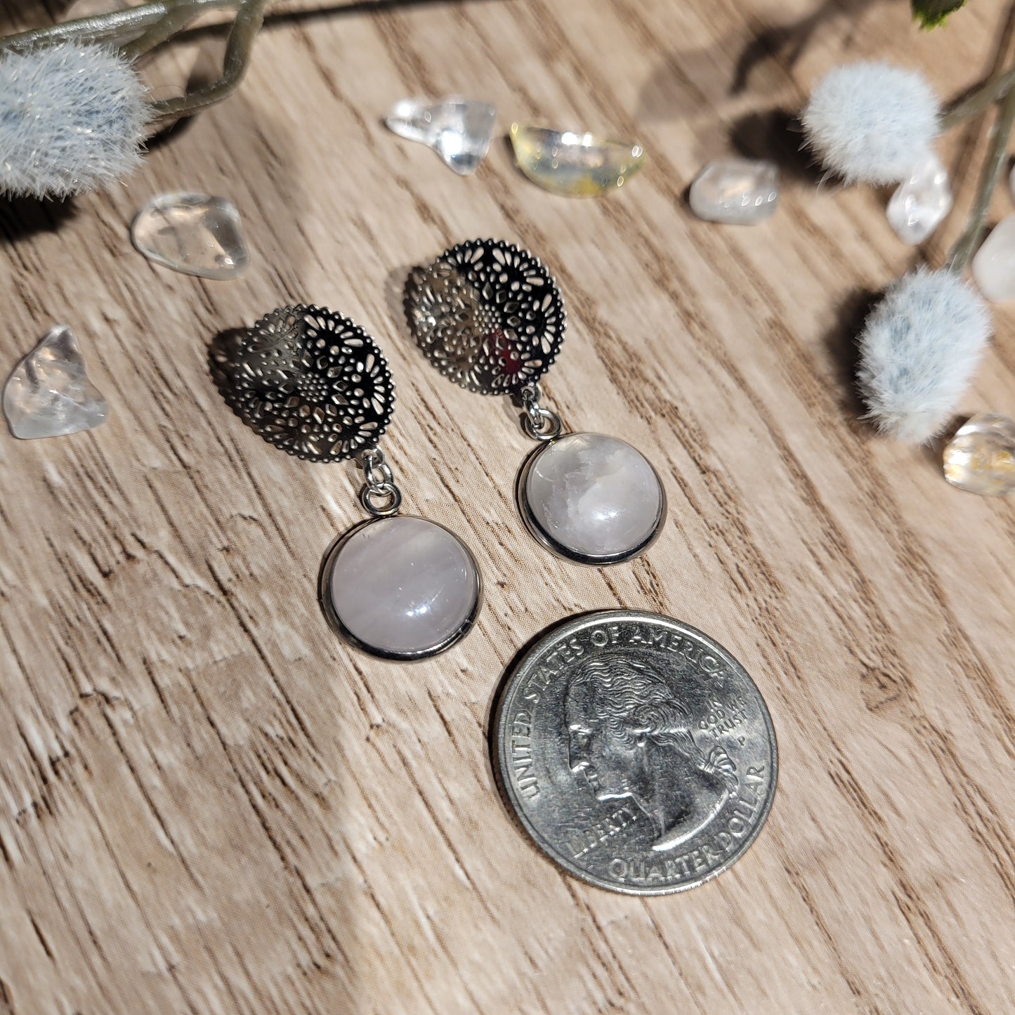 Rose Quartz Earrings