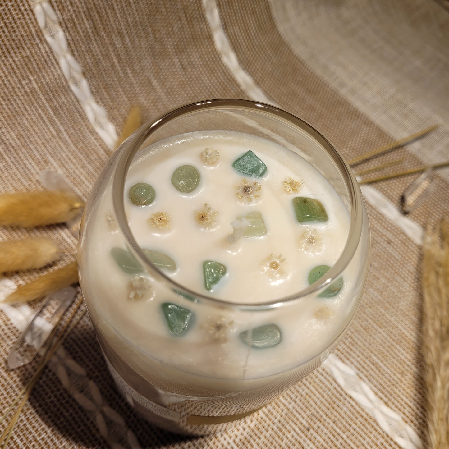 Cactus Flower and Jade Candle