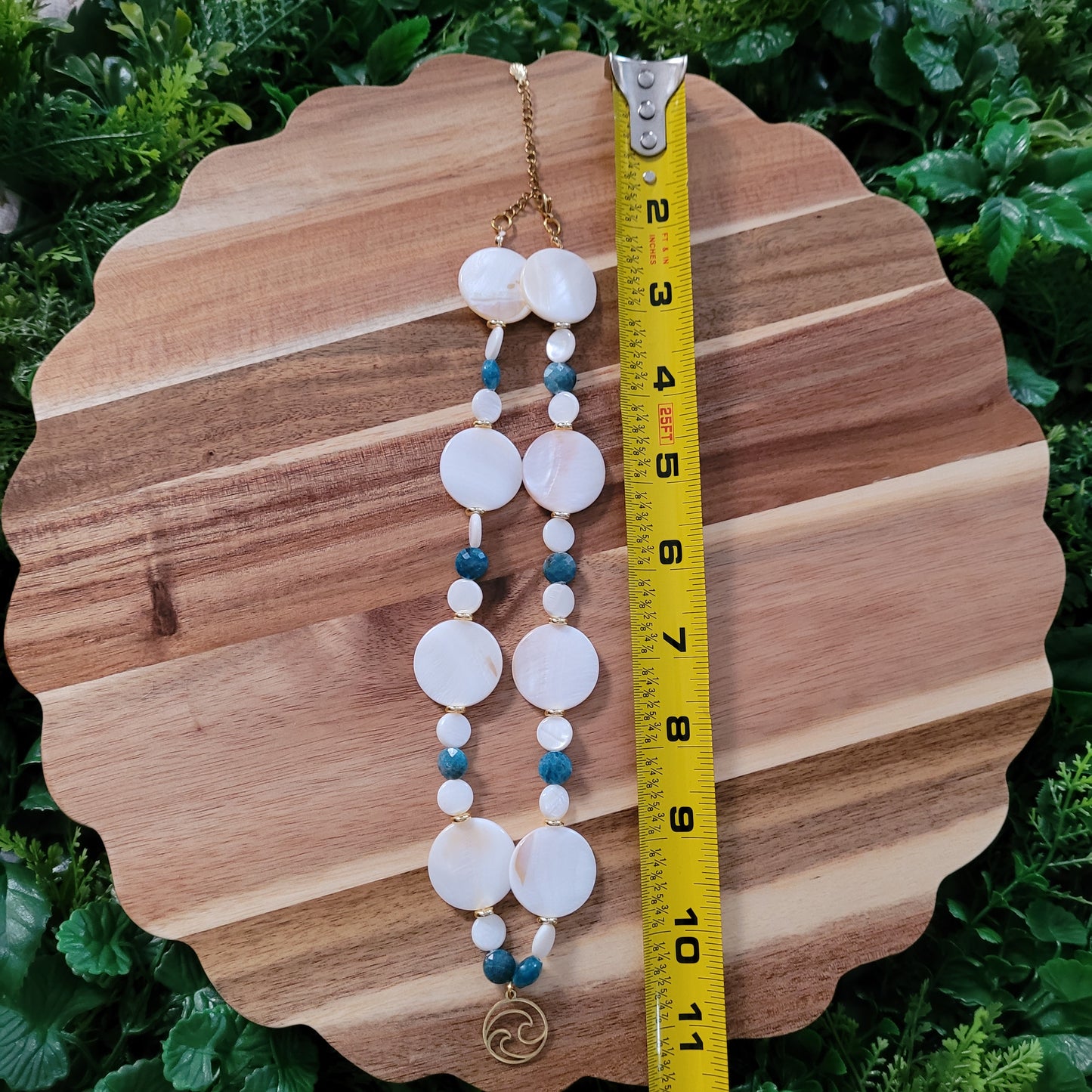 Blue Apatite Mother of Pearl Jewelry Set