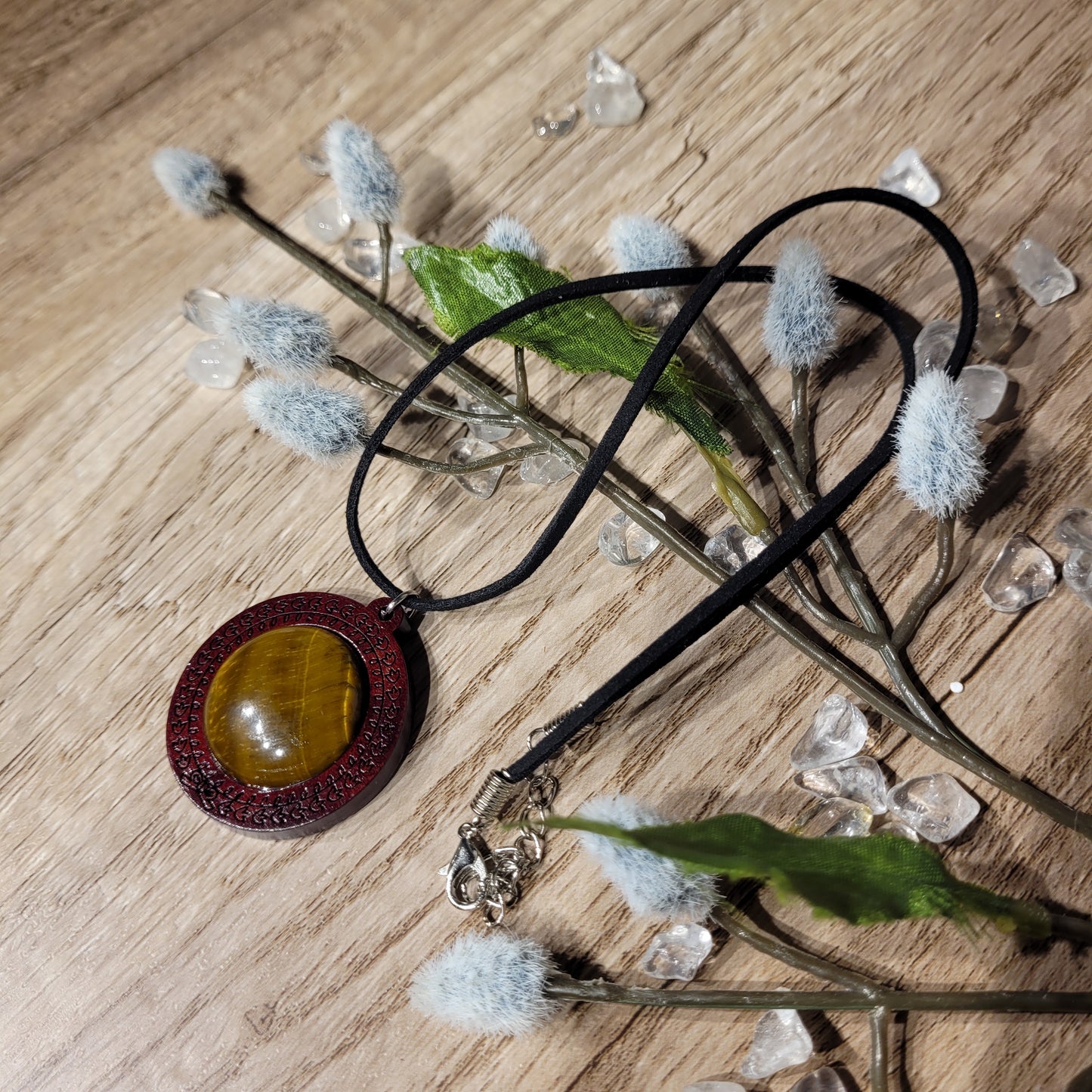 Tigers Eye Wood Necklace