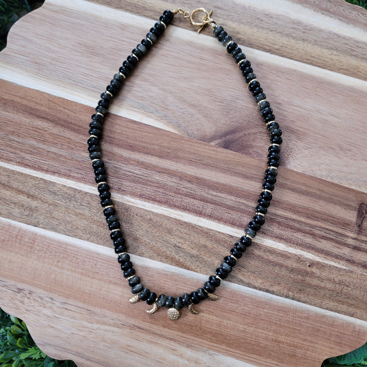Golden Sheen Obsidian Necklace