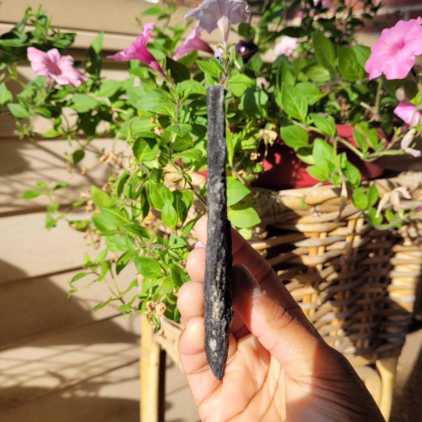 Black Kyanite Crystal Fan