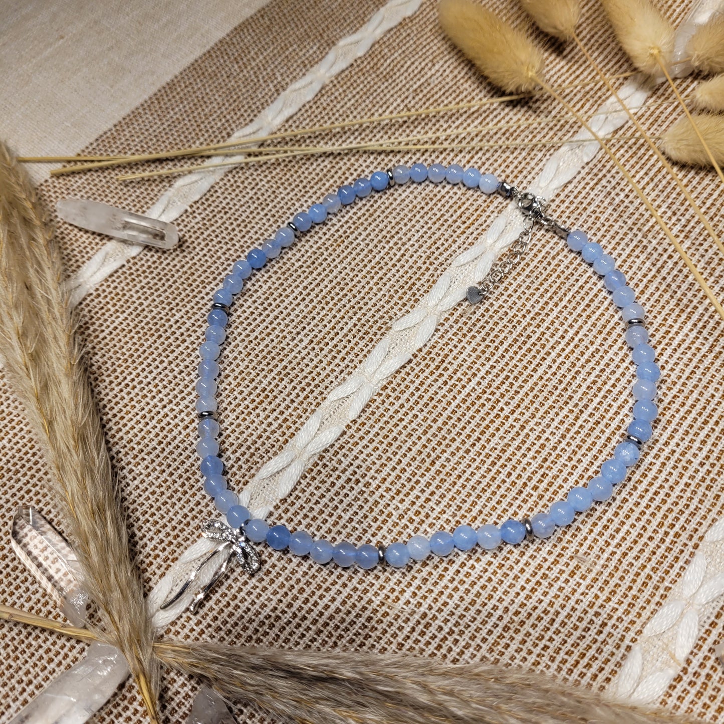 Aquamarine Bow Necklace