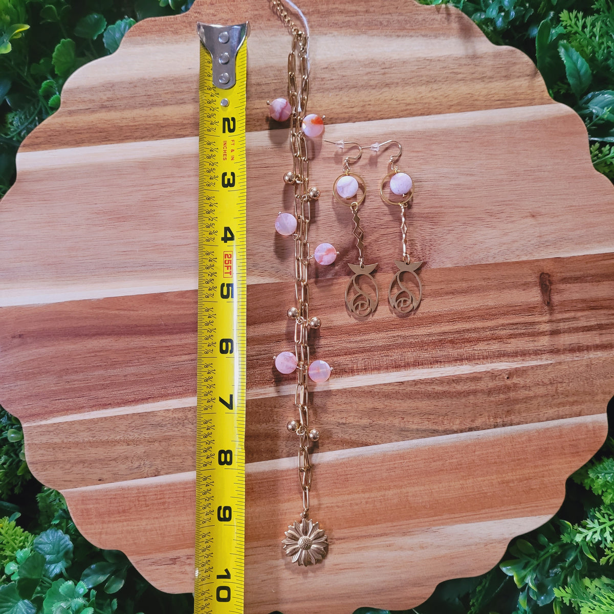 Flower Agate Jewelry Set