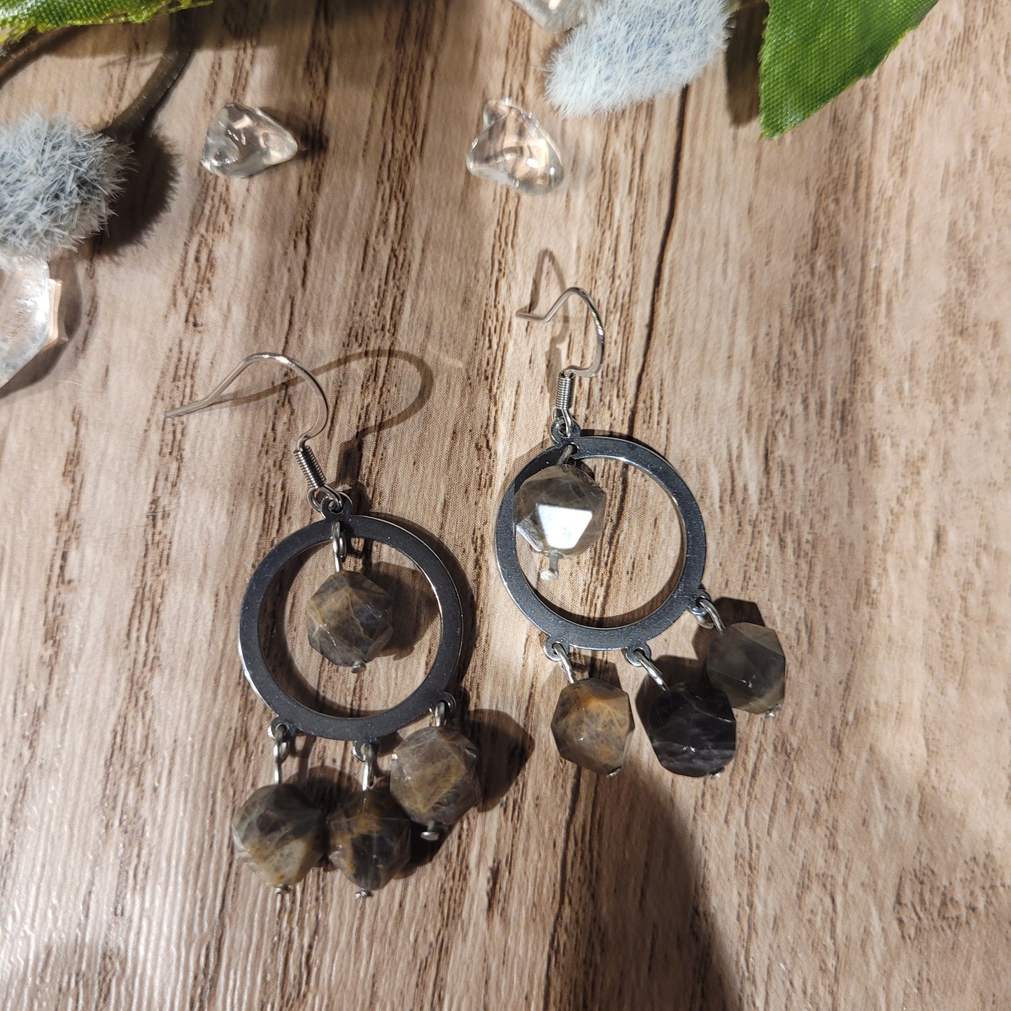Black Moonstone Earrings