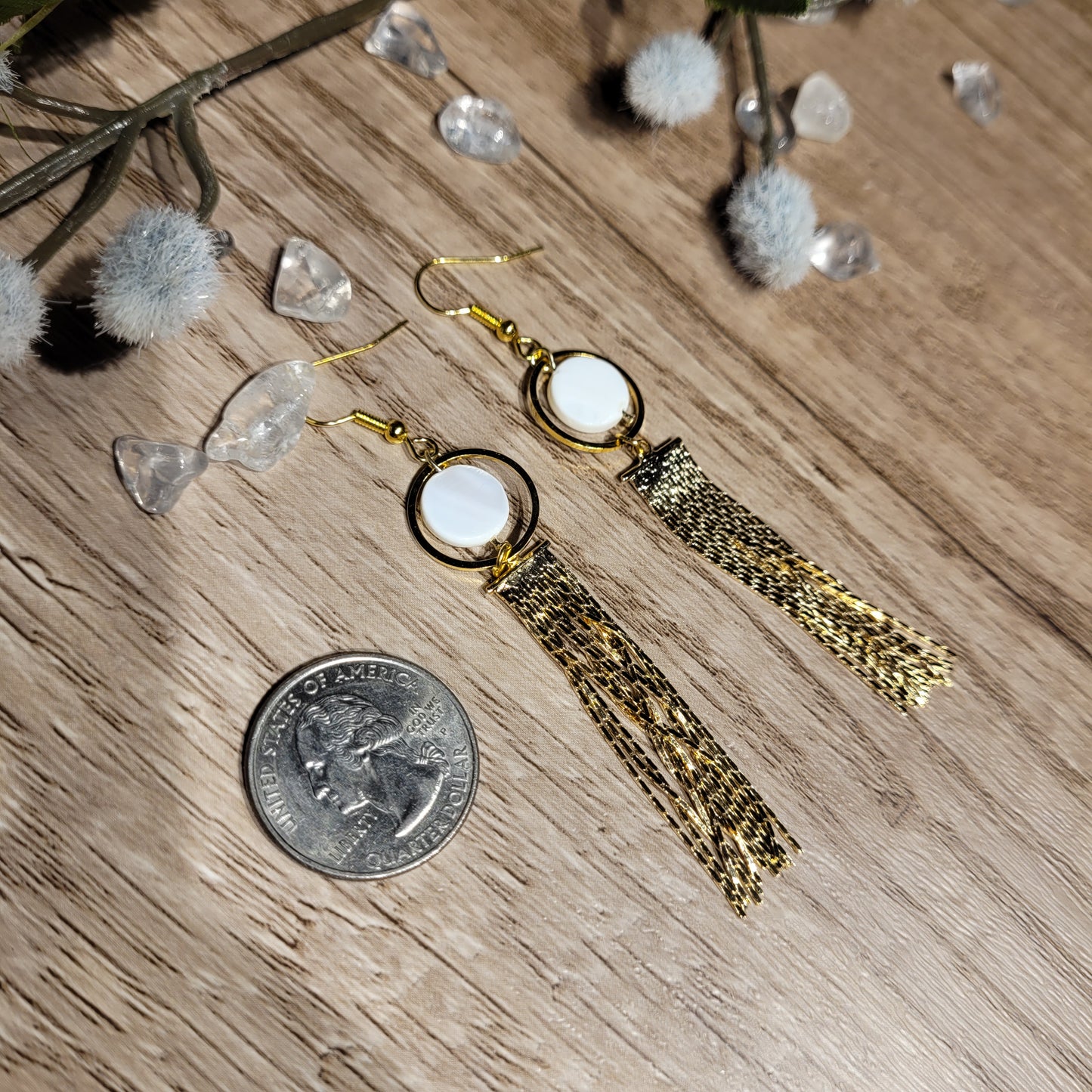 White Mother of Pearl Earrings