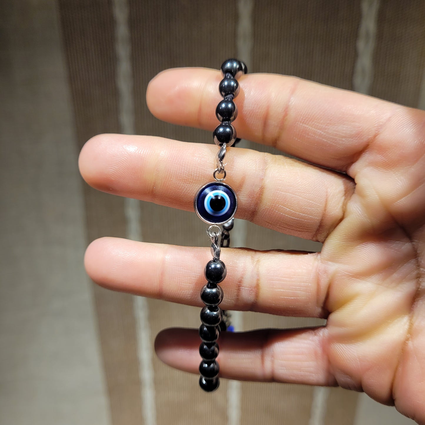 Hematite Evil Eye Anklet