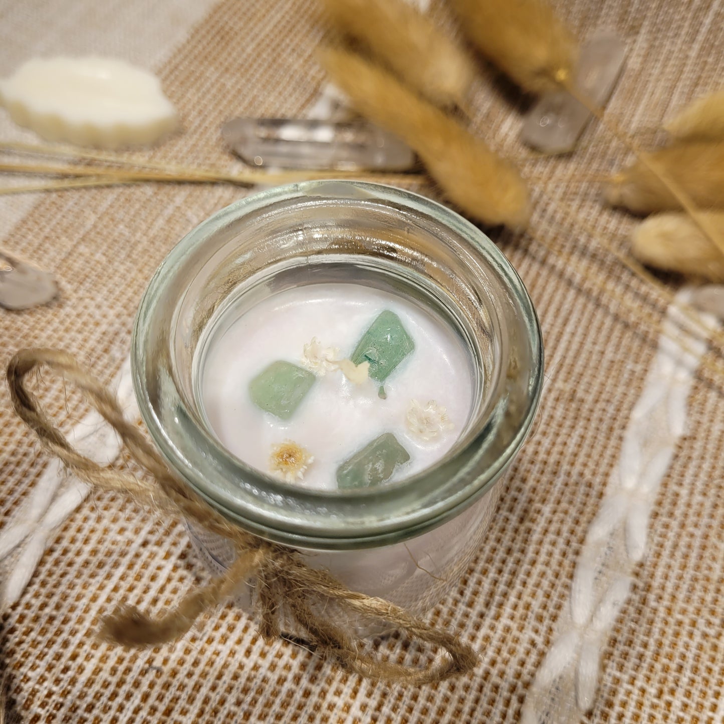 Cactus Flower and Jade Candle