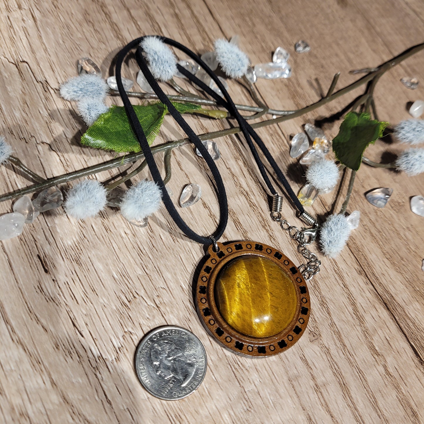 Tigers Eye Wood Necklace