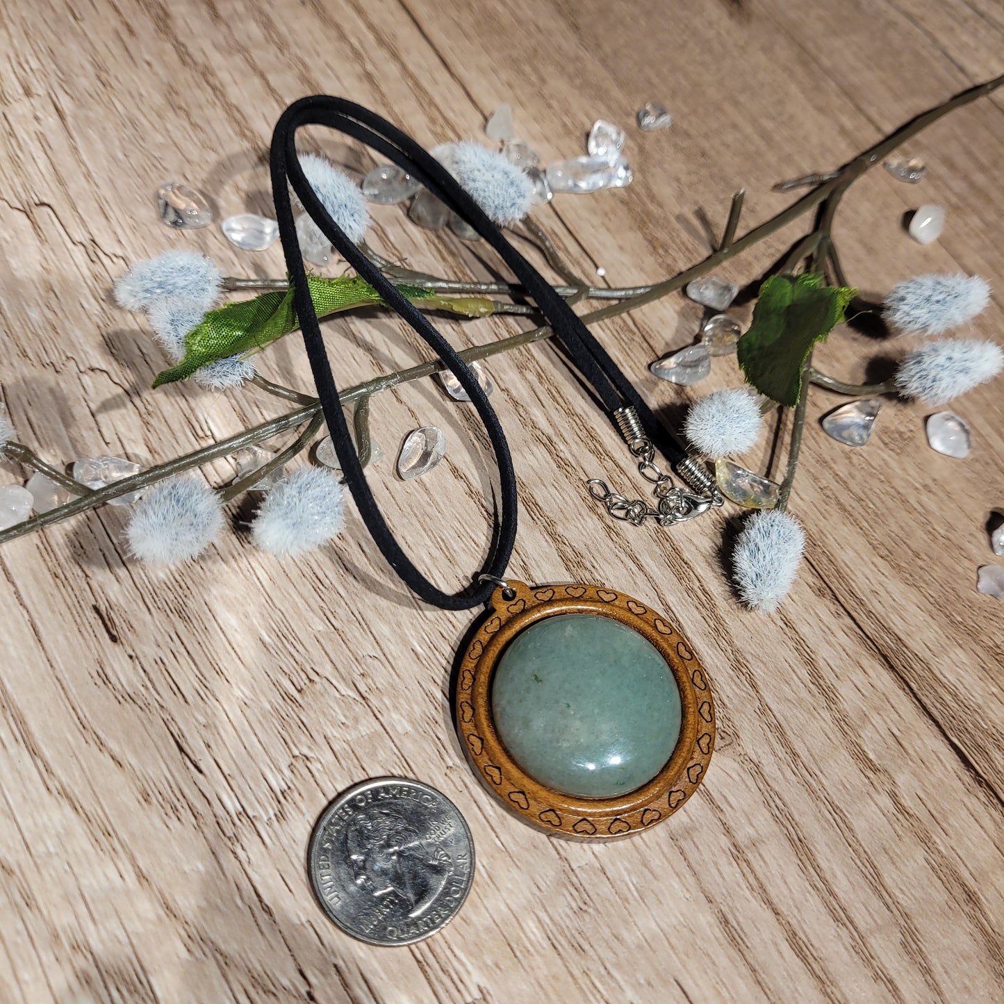 Green Aventurine Wood Necklace