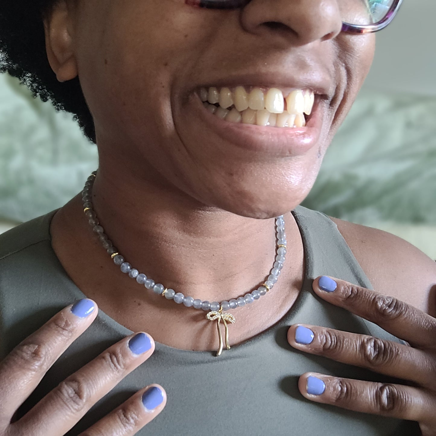 Labradorite Bow Necklace