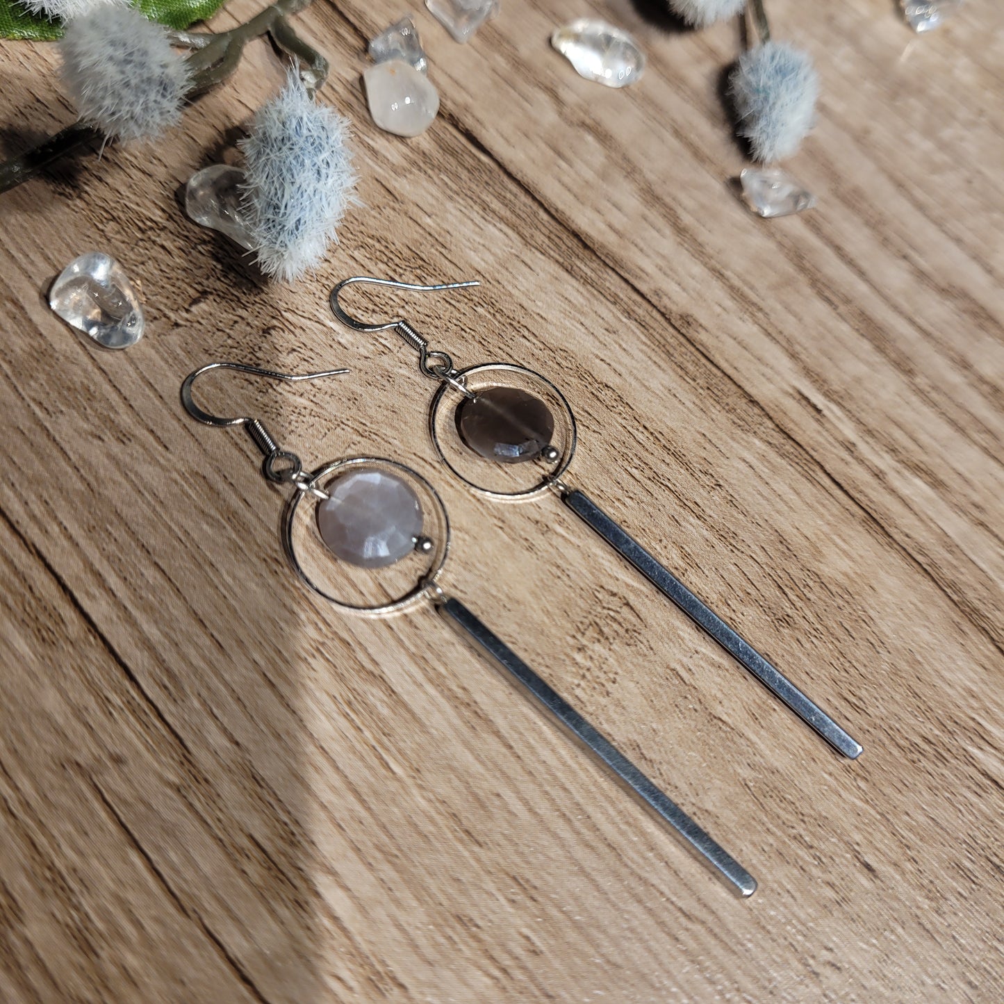 Chocolate Moonstone Earrings