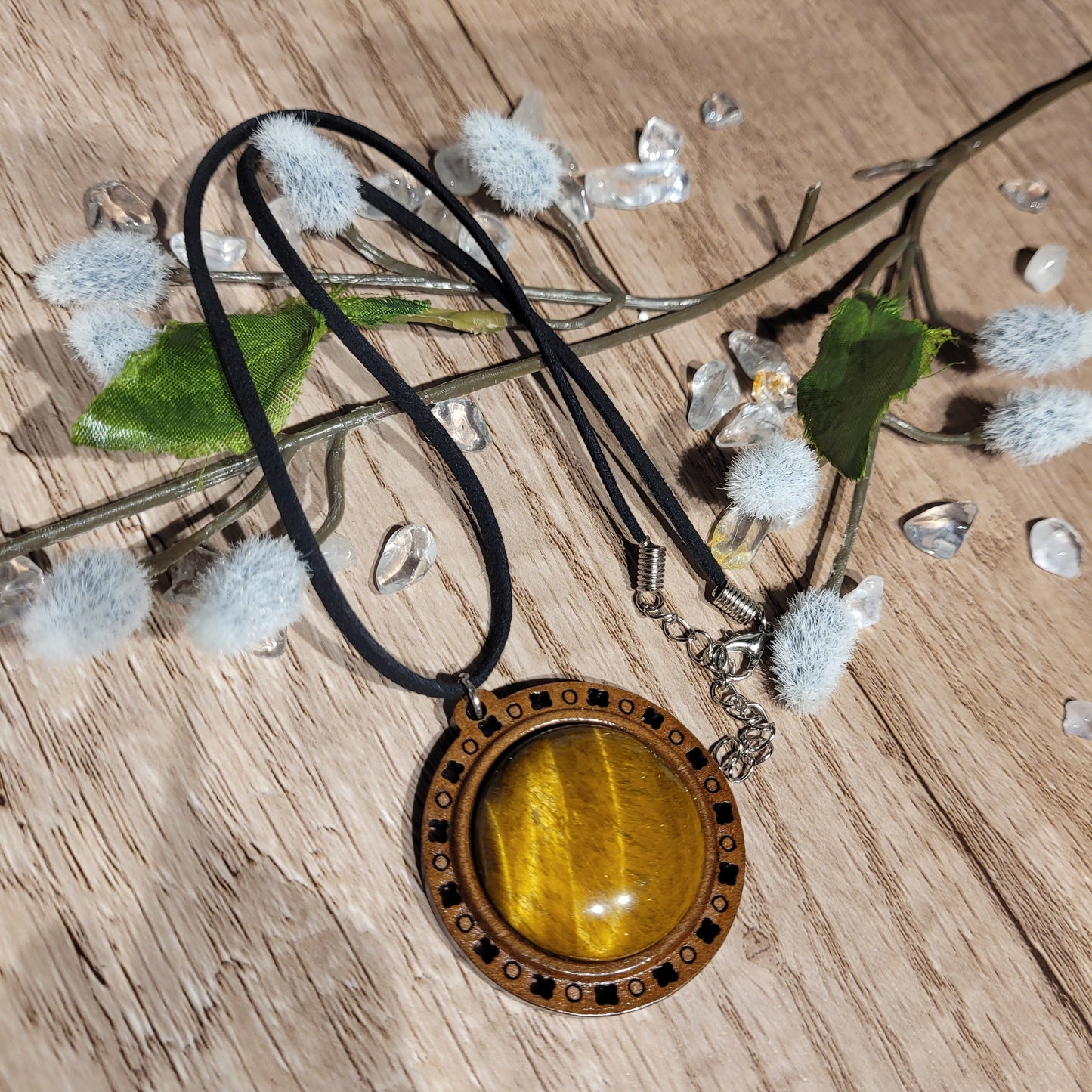 Tigers Eye Wood Necklace