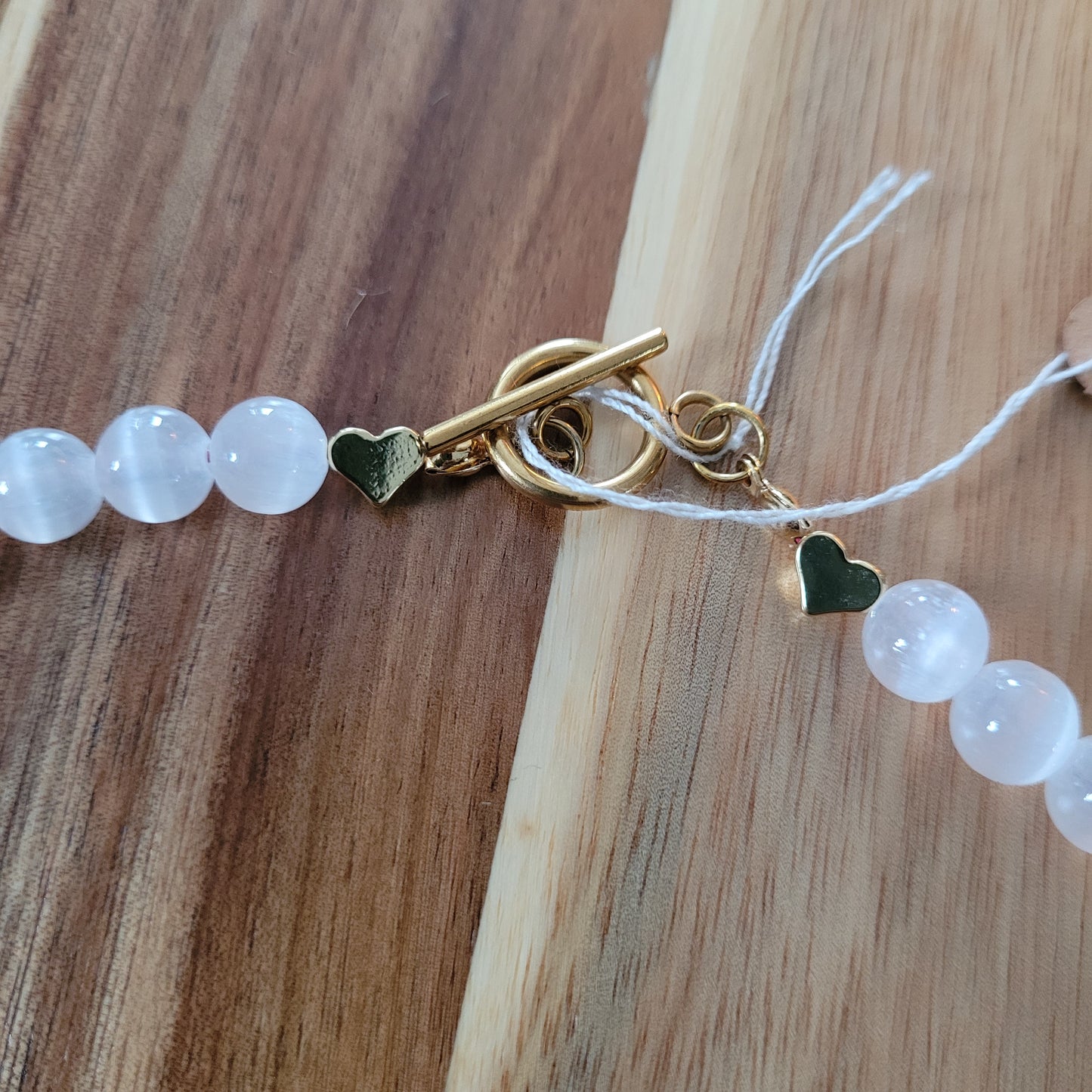 Satin Spar Selenite Love Necklace