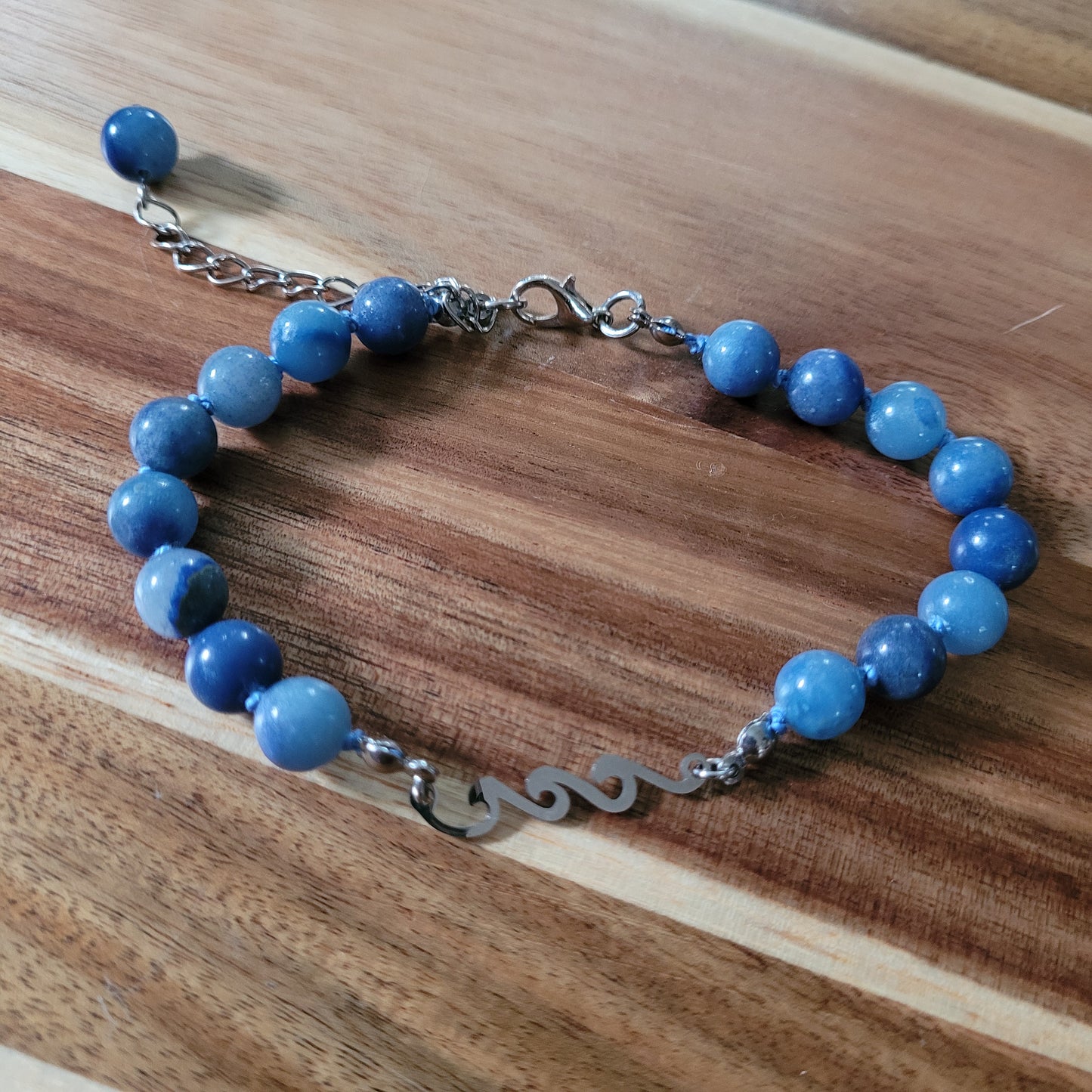 Blue Aventurine Wave Anklet