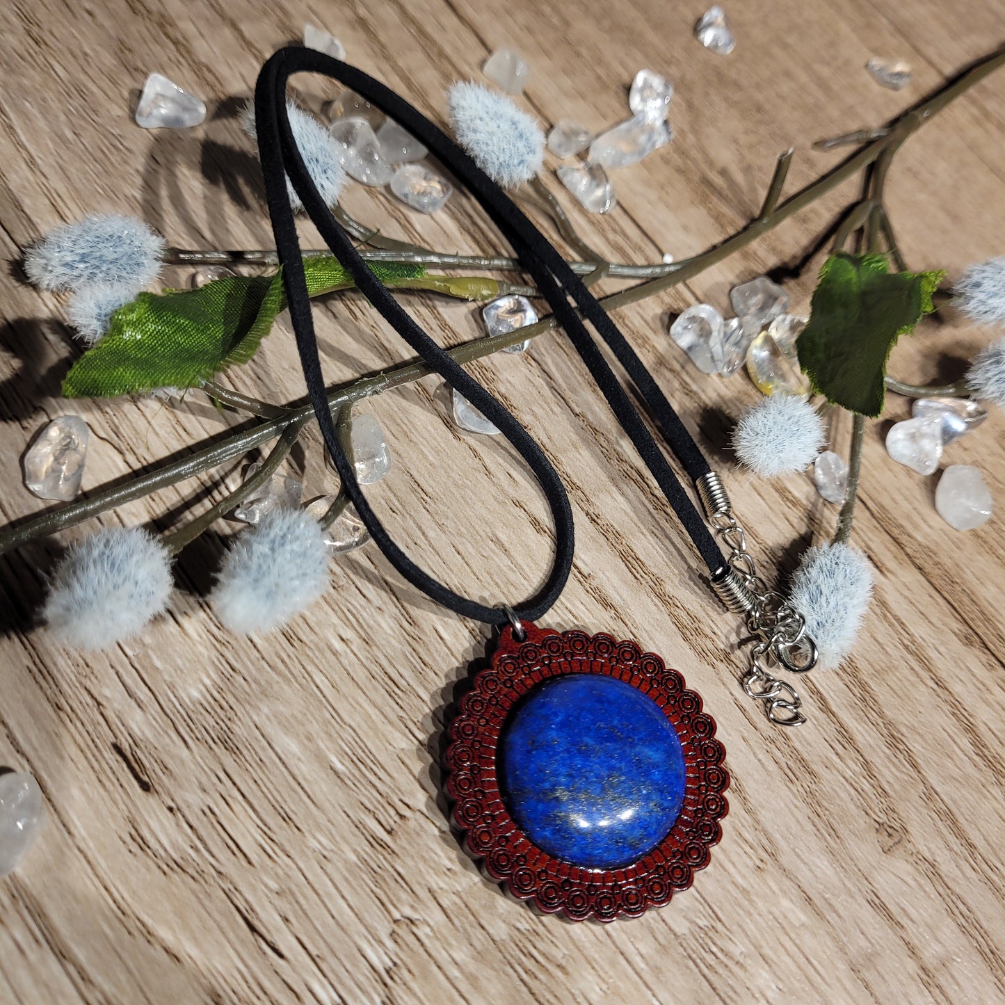 Lapis Lazuli Wood Necklace