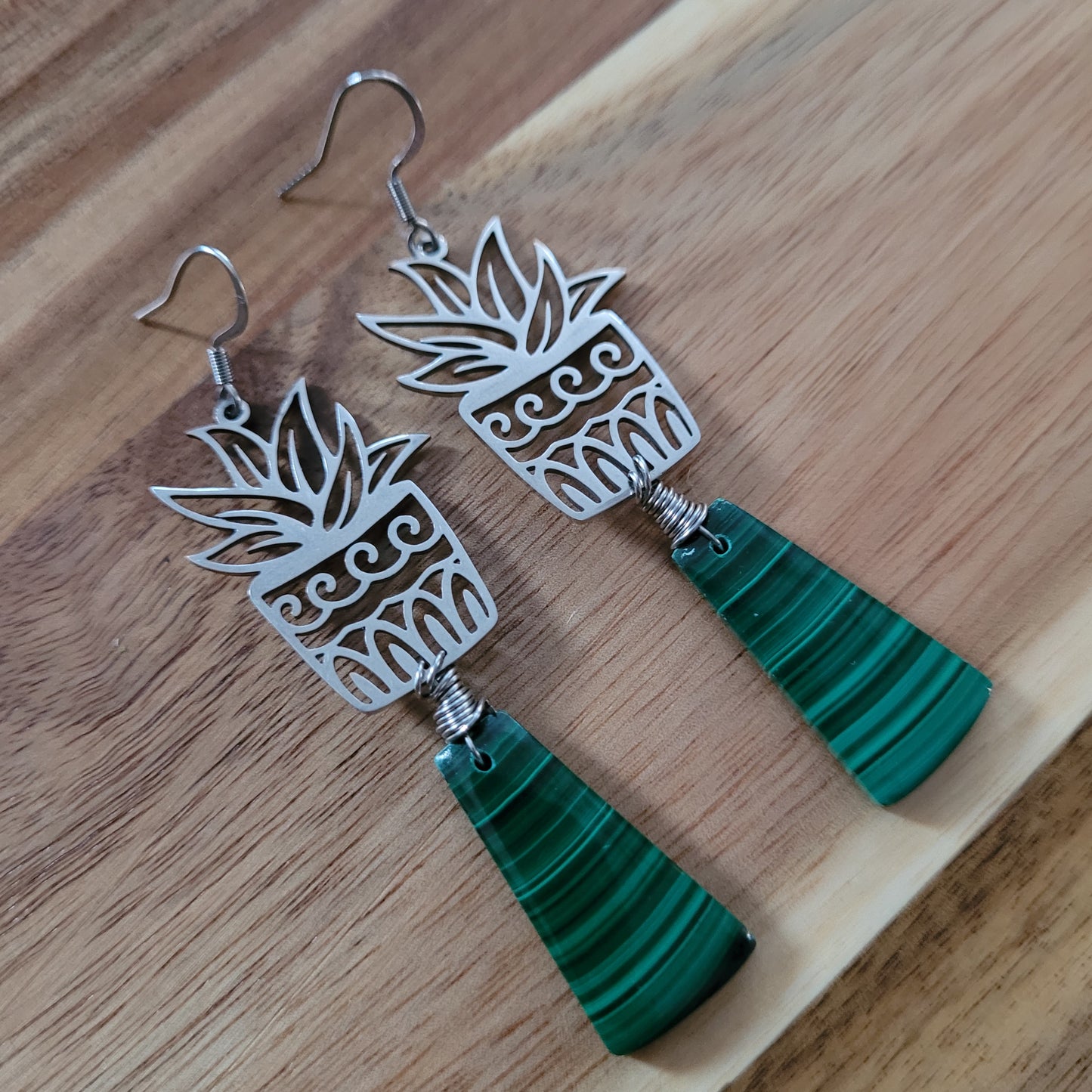 Malachite Earrings